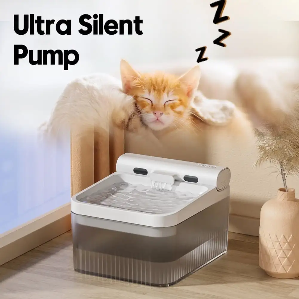 Mgaxyff 135oz/4L Cat Water Fountain Automatic Pet Drinking Dispenser Pet Fountain with automatic sensing (White Upgrade)