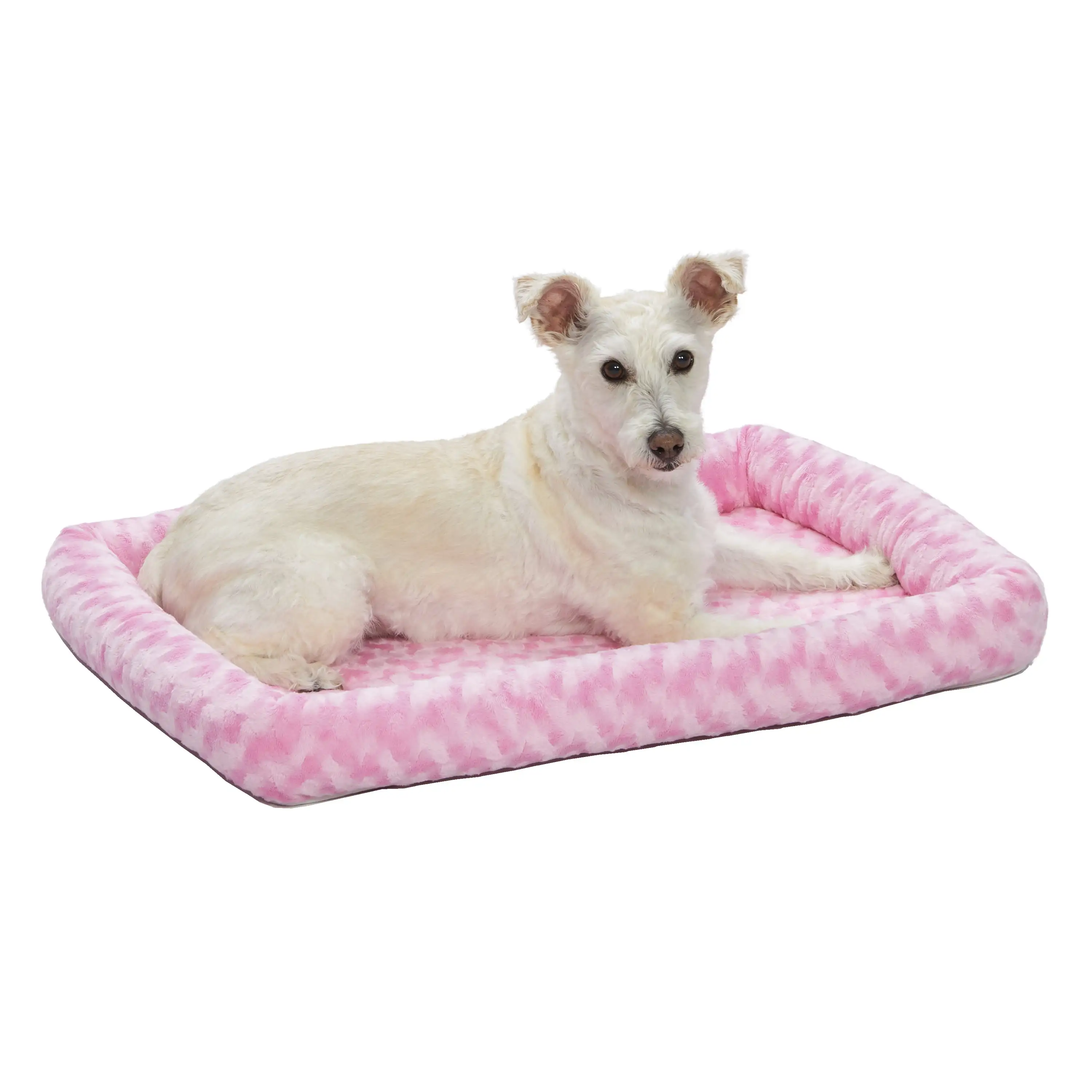 MidWest Homes For Pets QuietTime Plush Bolster Dog Bed / Ideal for Dog Crates