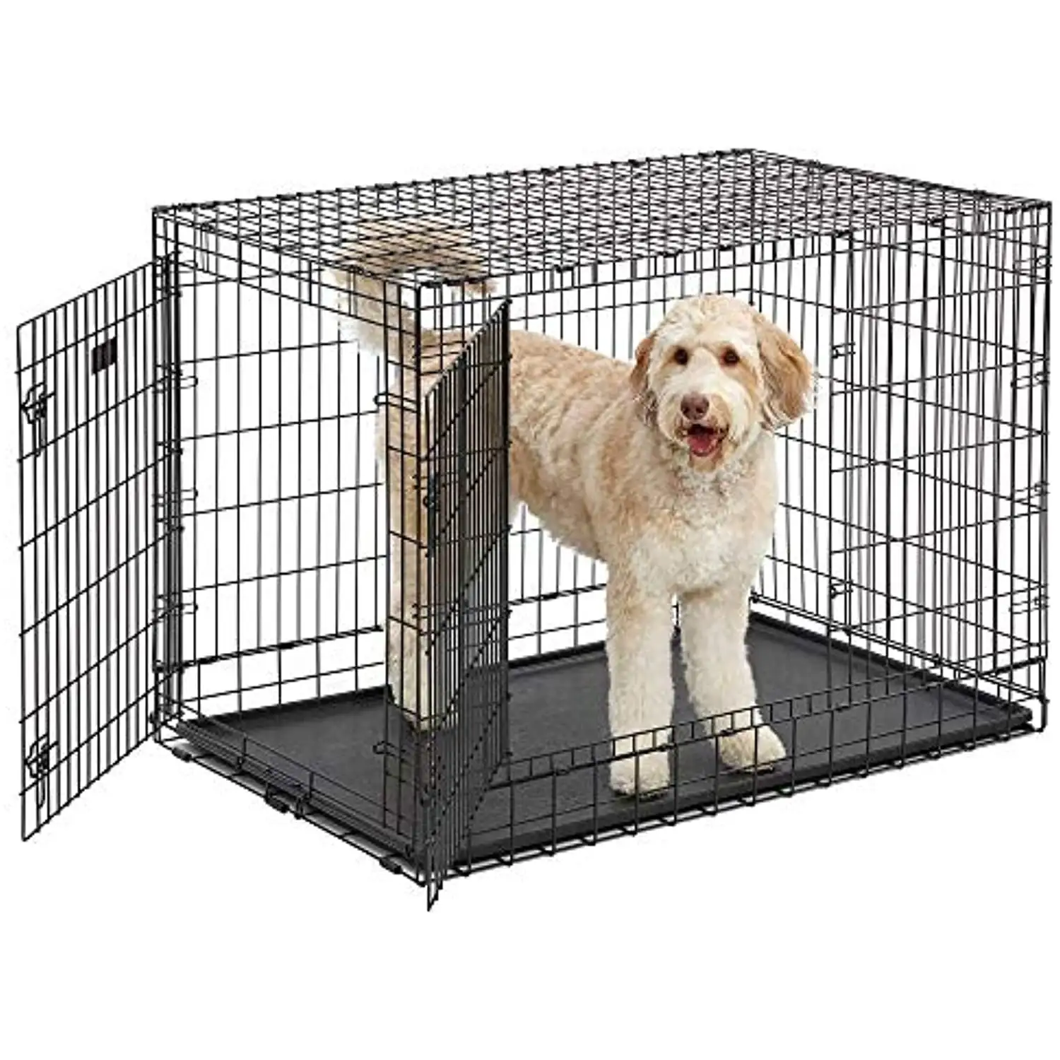 MidWest Homes For Pets Ultima Pro Extra-Strong Double Door Metal Dog Crate. 48L