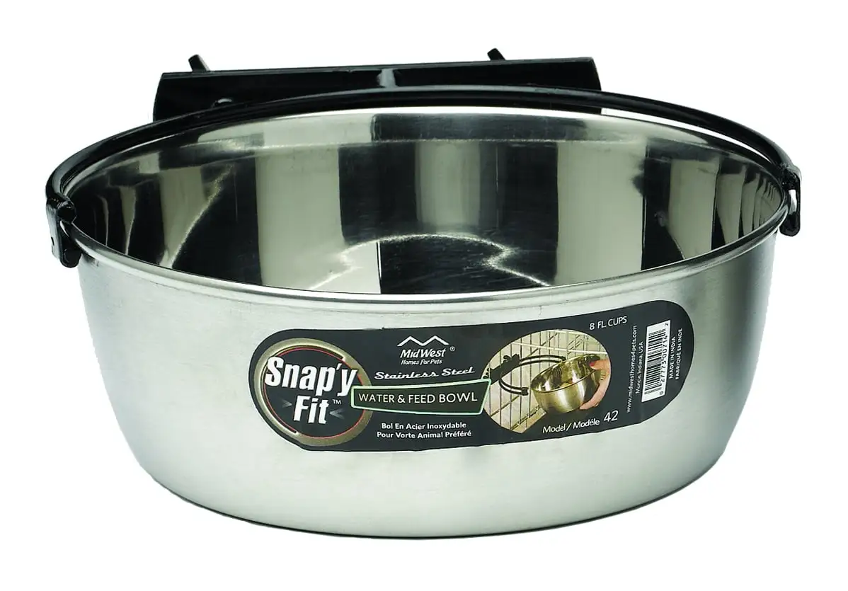 MidWest Homes for Pets 2 Quart Snap'y Fit Stainless Steel Bowl for Dogs. 8 cups/ 64 oz