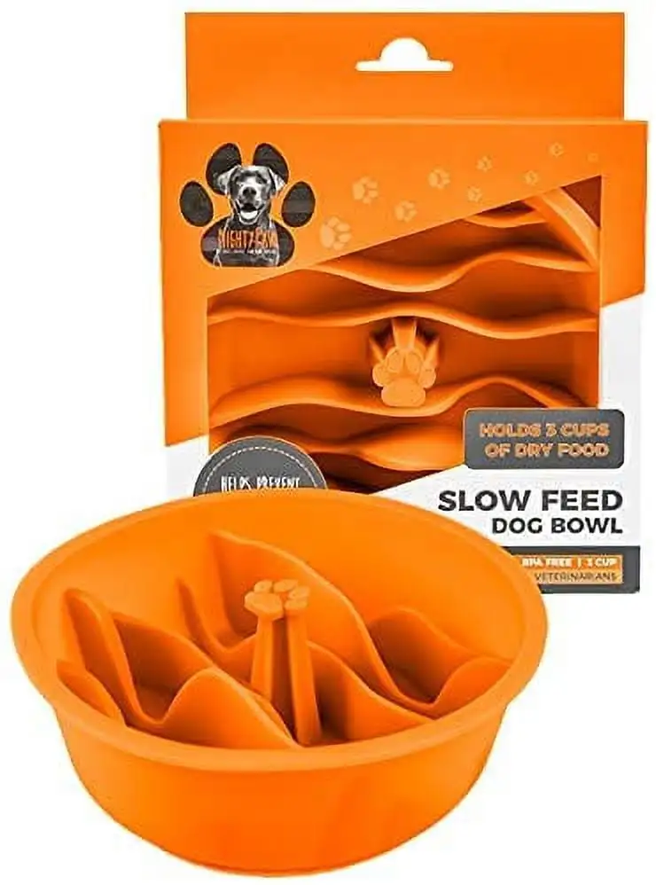 Mighty Paw Slow Feed Dog Bowl Insert | Interactive Puzzle Maze Feeder for Fast Eaters.