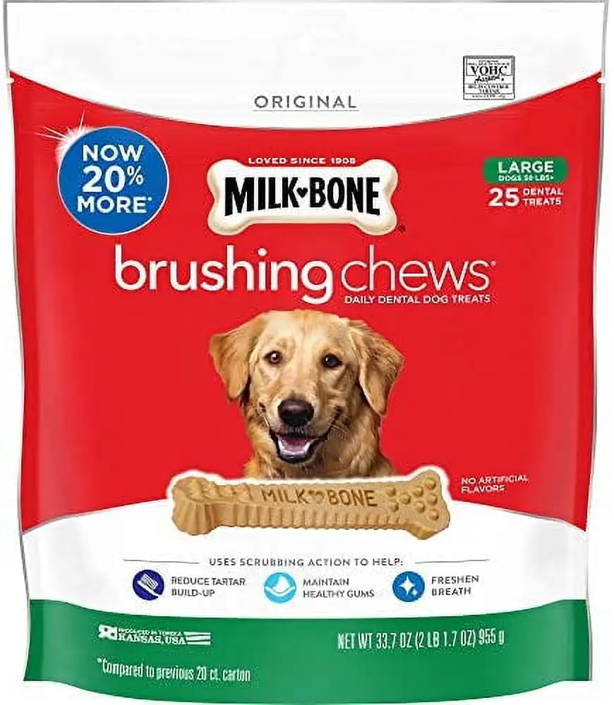 Milk-Bone Brushing Chews Daily Dental Dog Treats. Large. 25 Count