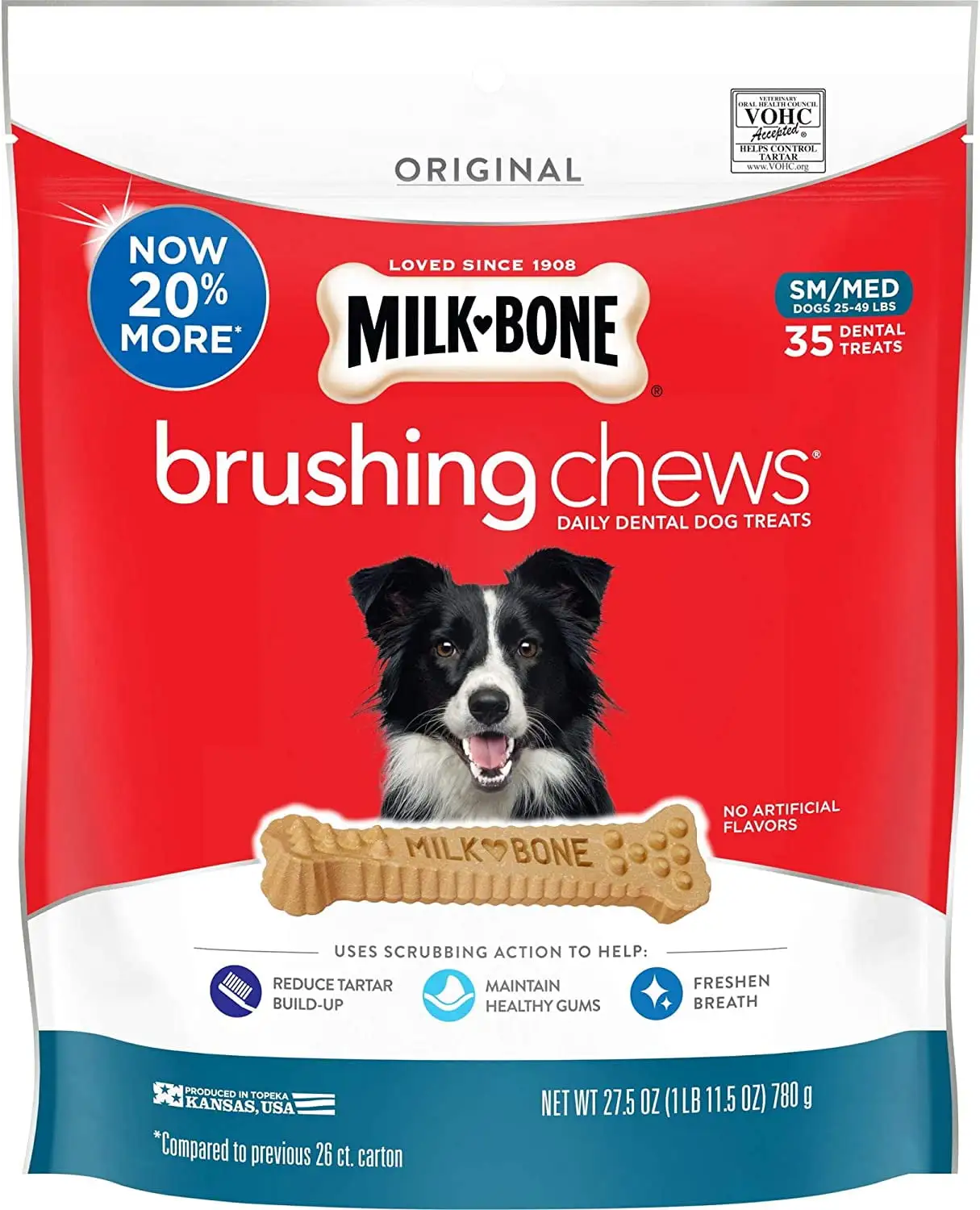 Milk-Bone Brushing Chews Daily Dental Dog Treats. Small/Medium. 35 Count