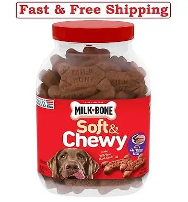 Milk-Bone Soft & Chewy Dog Snacks Beef & Filet Mignon Recipe 37 oz