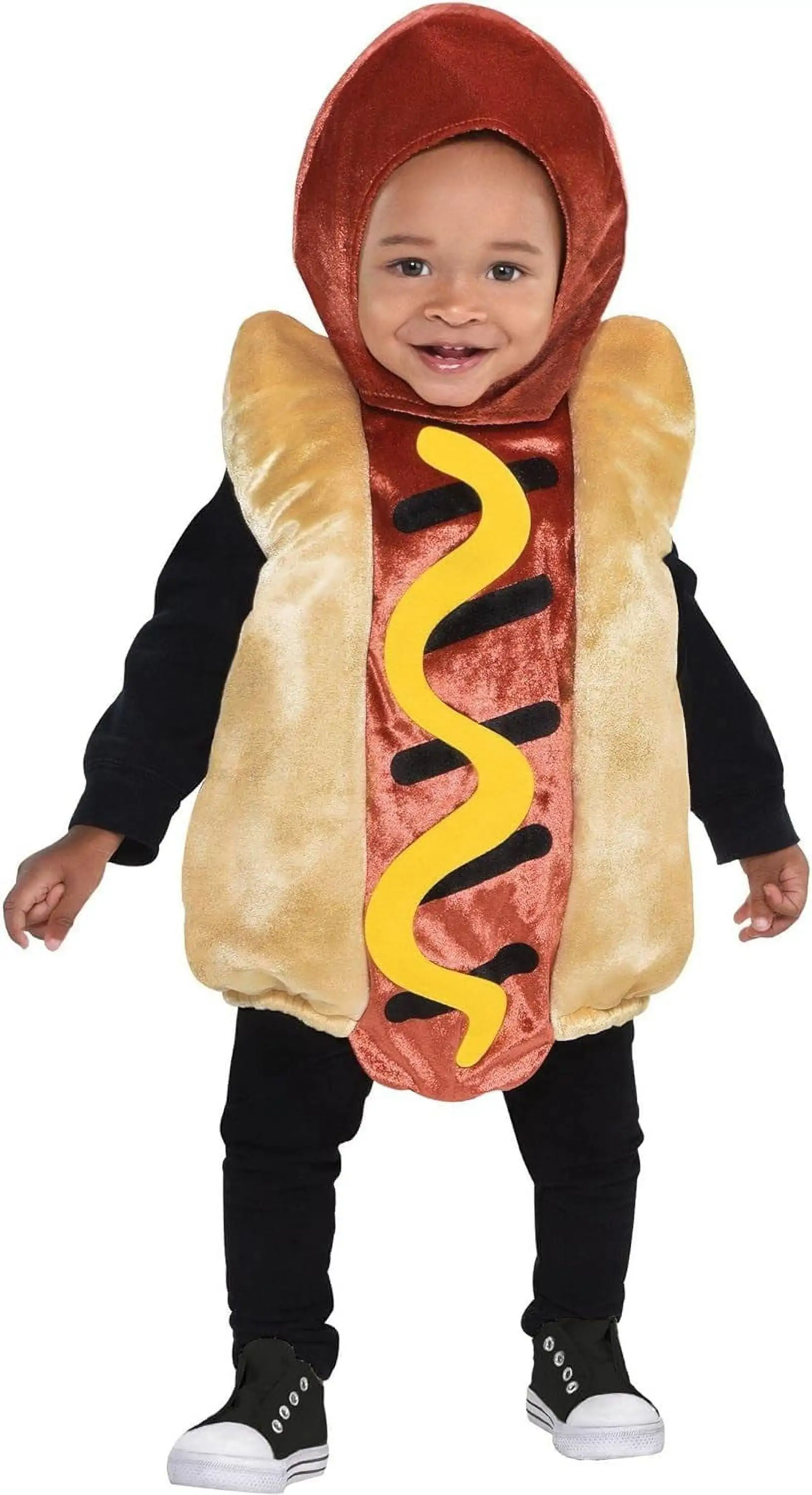 Mini Hot Dog Halloween Costume for Babies. 6-12 Months. Includes Tunic with Hood