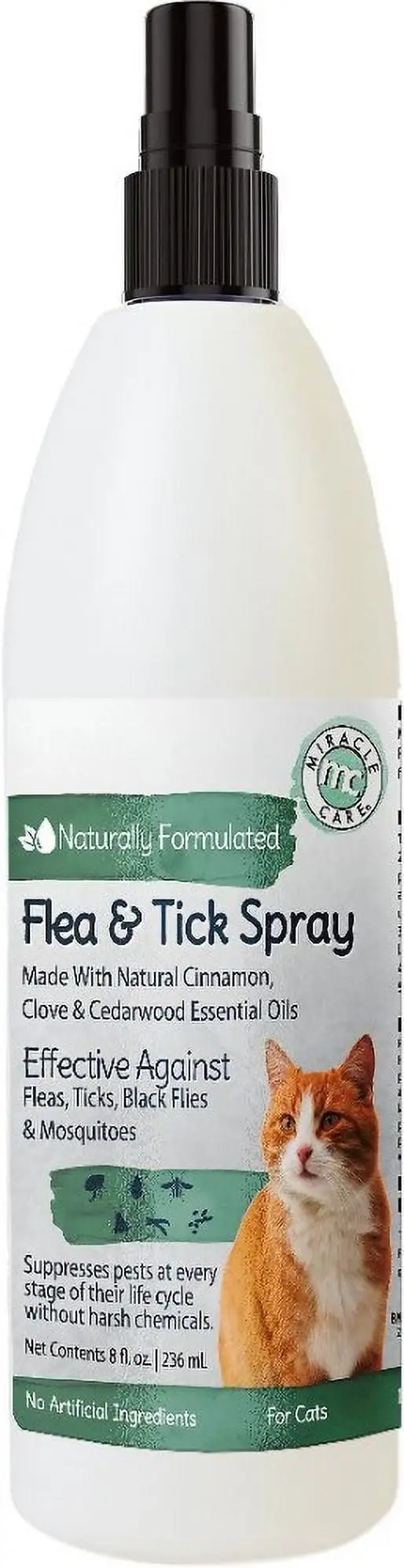 Miracle Care Natural Flea and Tick Spray for Cats