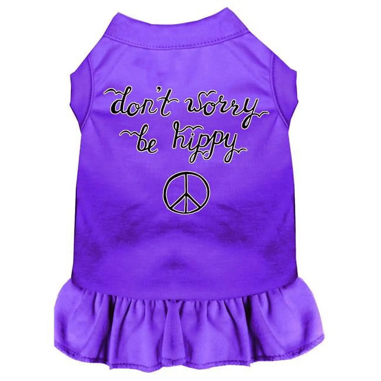 Mirage Pet 58-58 PR4X Be Hippy Screen Print Dog Dress. Purple - 4X 22