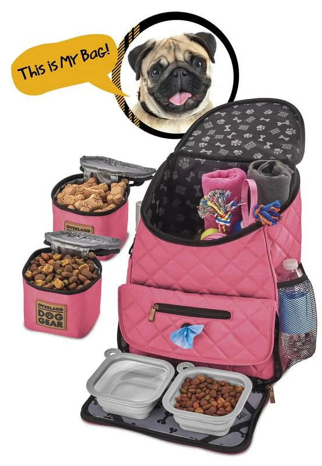 Mobile Dog Gear Weekender Backpack. Pink