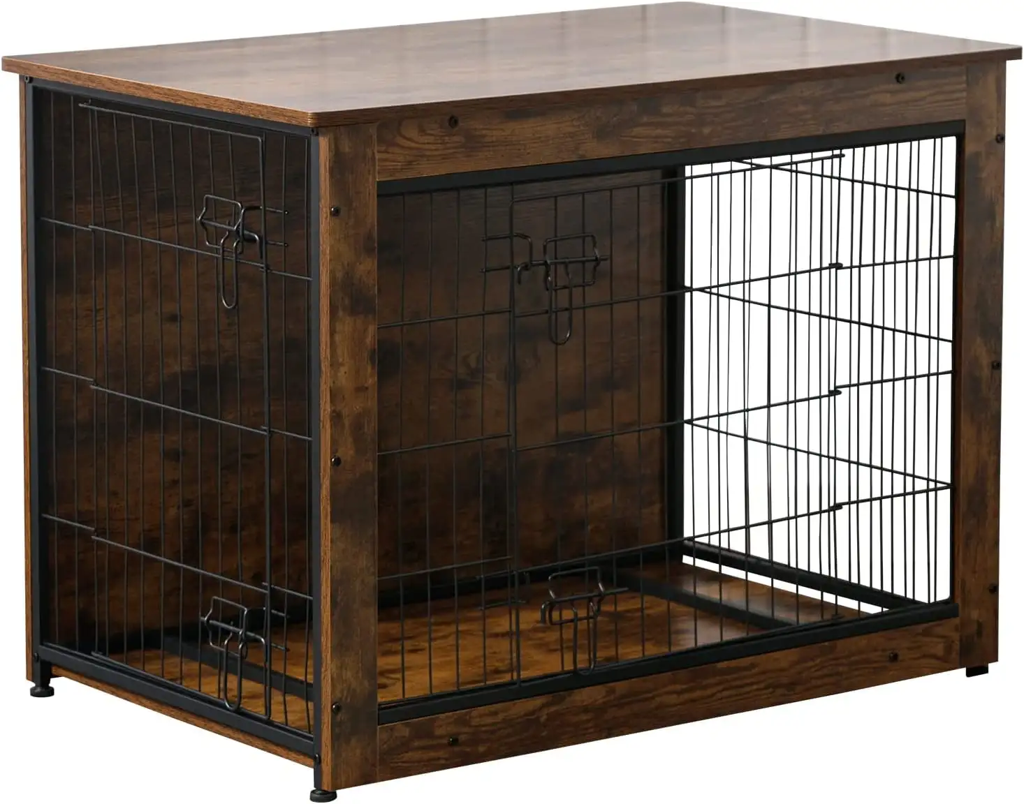 Muhub 38 Dog Crate Furniture.Wooden Dog Crate. for Small to Large Dogs.Rustic Brown