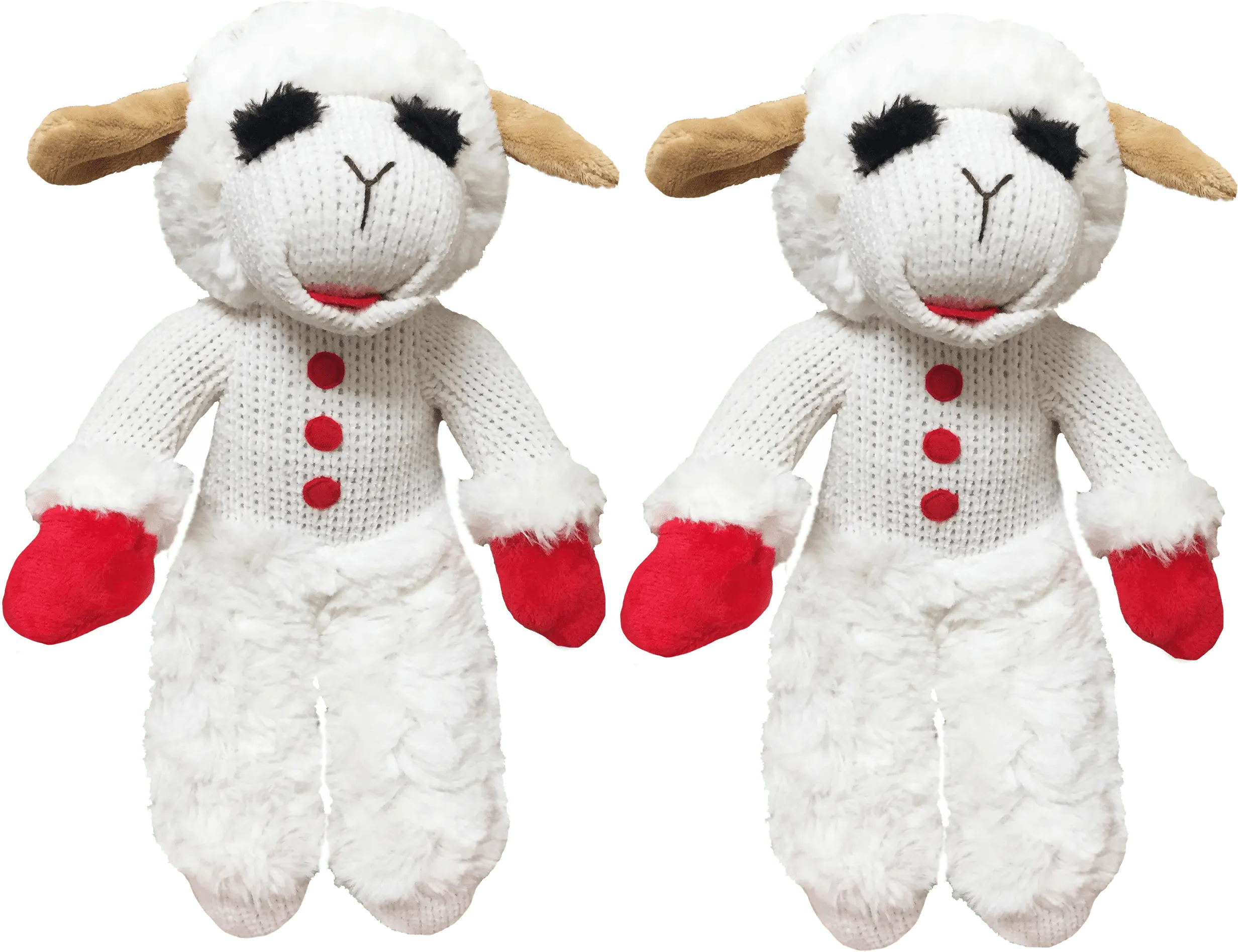 MultiPet Lambchop Standing Plush Dog Toy 13 with Squeaker Size:Pack of 2