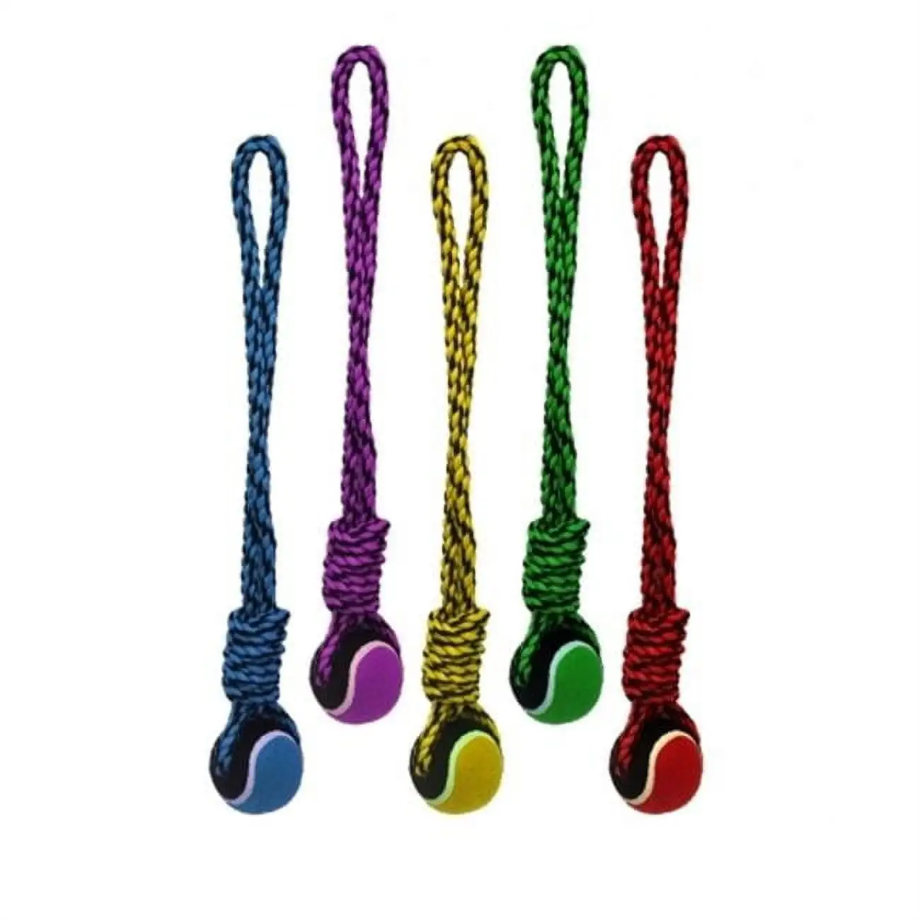 MultiPet Nuts for Knots Rope Tug with Tennis Ball Dog Toy. 20. Assorted Colors