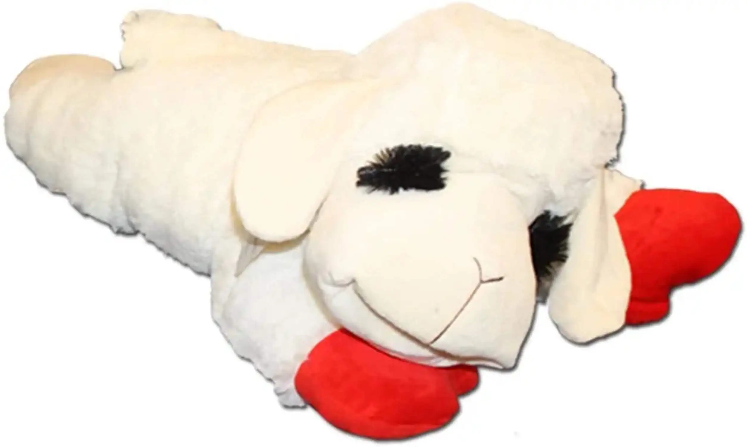 Multipet Lamb Chop Plush Dog Toy. White. Soft Plush Exterior with Squeaker. Jumbo Size. 24 inches