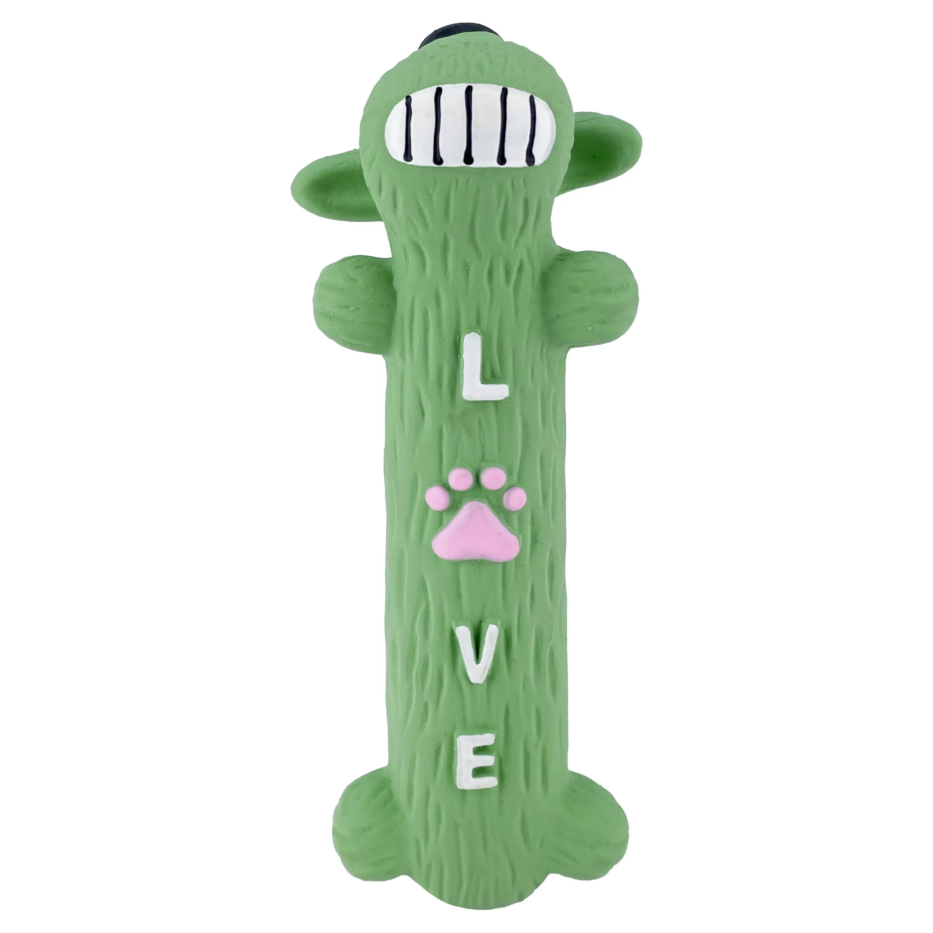 Multipet Loofa Latex Smiling Plush Dog Toy. Green