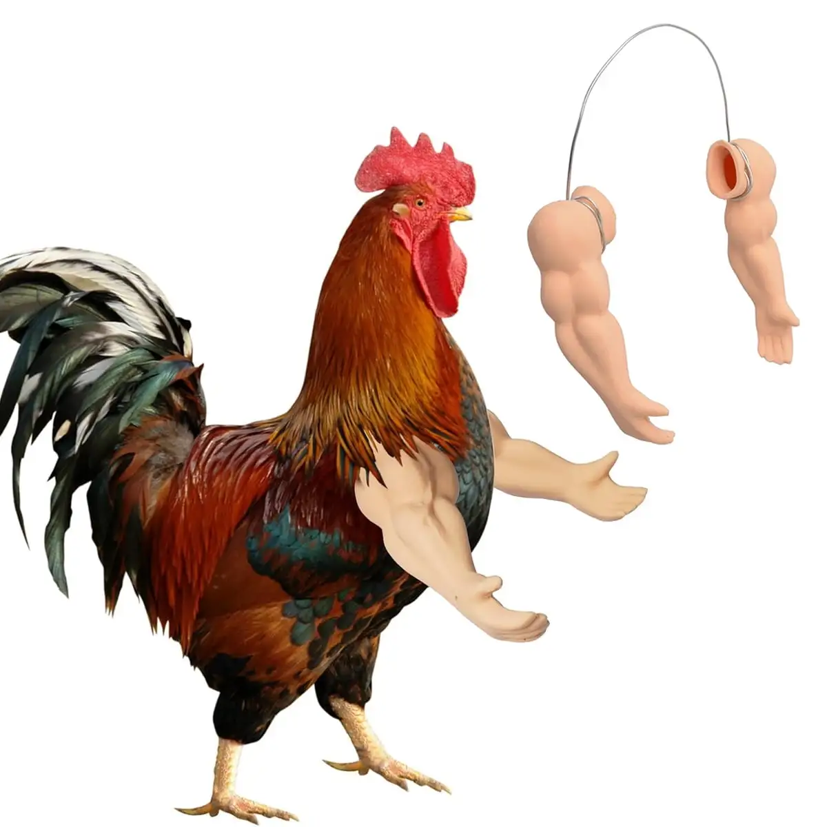 Muscle Chicken Arms Toys for Chickens to Wear. Funny Costume Fist Fighting Arms Toy for Pet Prank Themed Party - style:style2