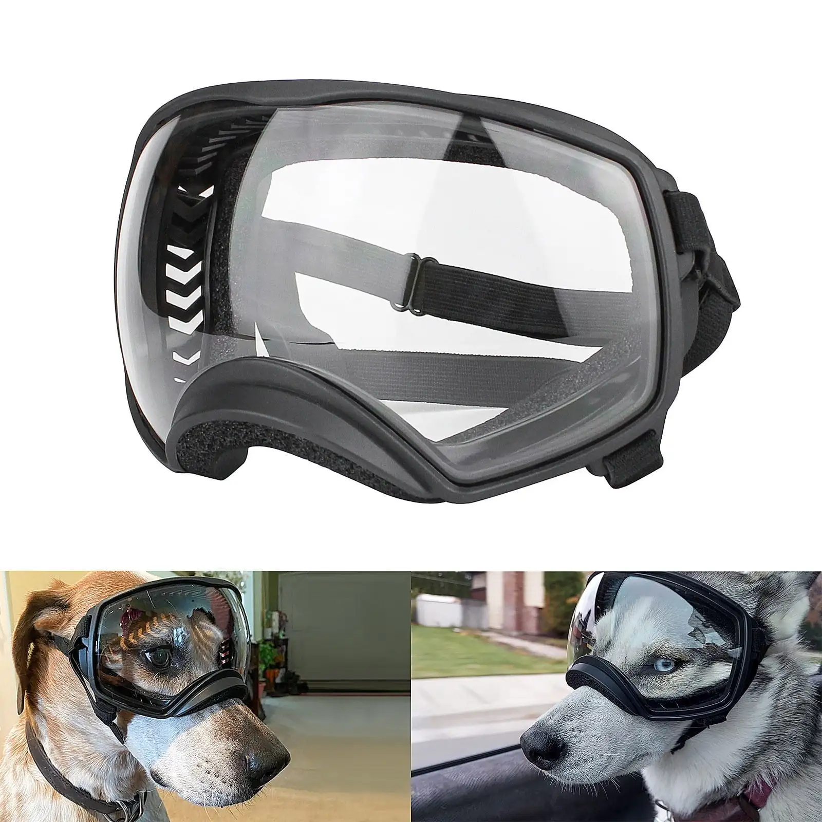 NAMSAN Dog Goggle for Medium to Large Breed Pet Goggles UV Protection Dog Sunglasses with Adjustable Straps for Driving/ Walking/ Outdoor Activities