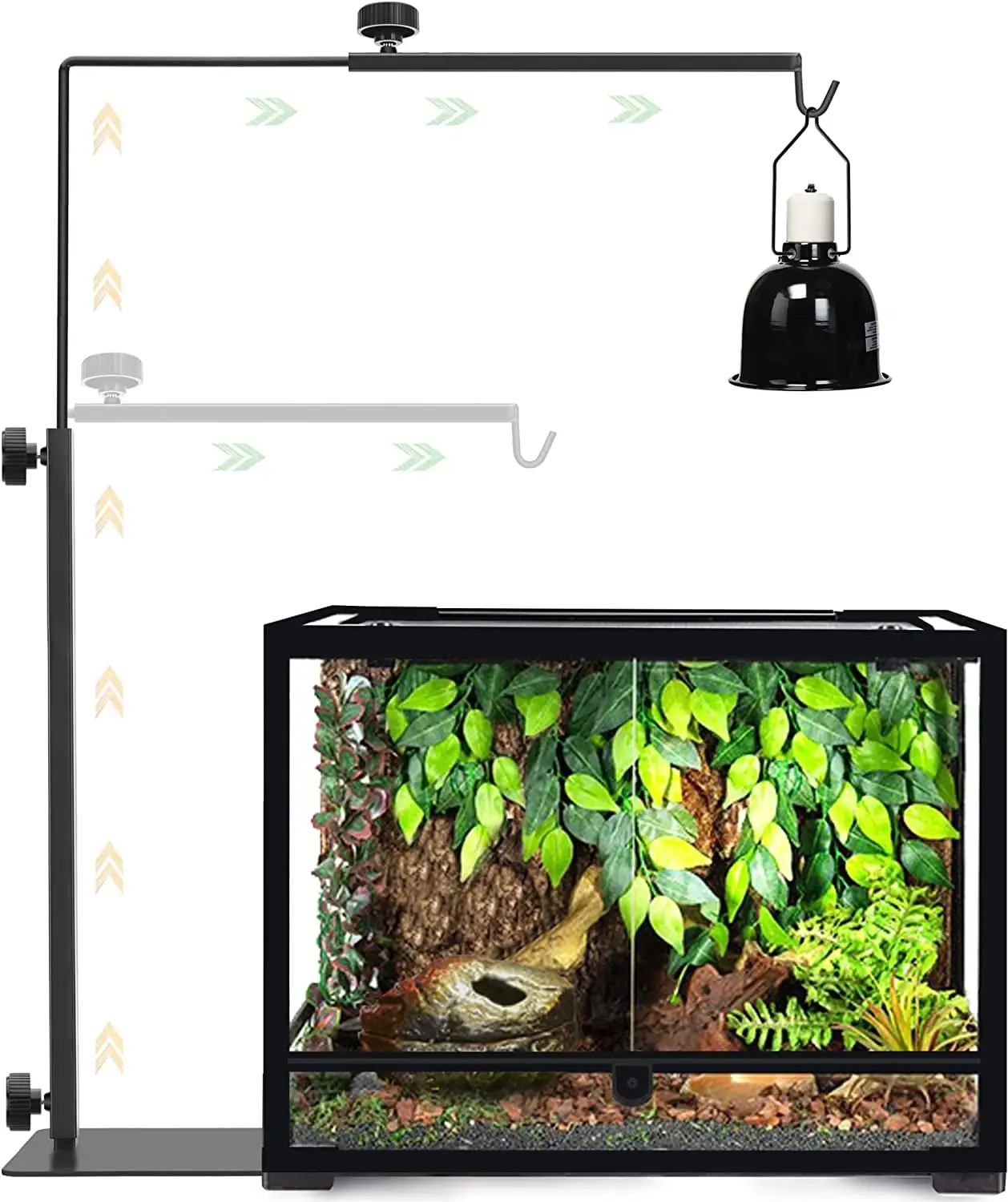 NEPTONION Reptile Domes Stand. Adjustable 16-27 inch Heat Lamp Stand Fixture for Terrarium. L