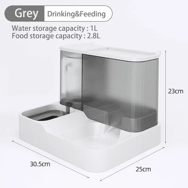 NEW Integrate Pet 1L Automatic Water Feeder With 2.8L Drinking Bowl Apset Pet Double Bowl Cat And Dog 2024