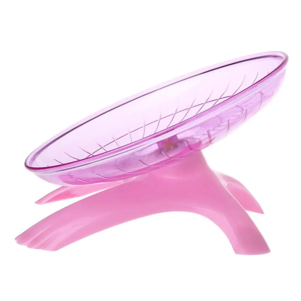 NUOLUX 1Pc Flying Saucer Wheel Non Run Disc for Hamsters Hedgehogs Small Pets Exercise Wheel (Pink)