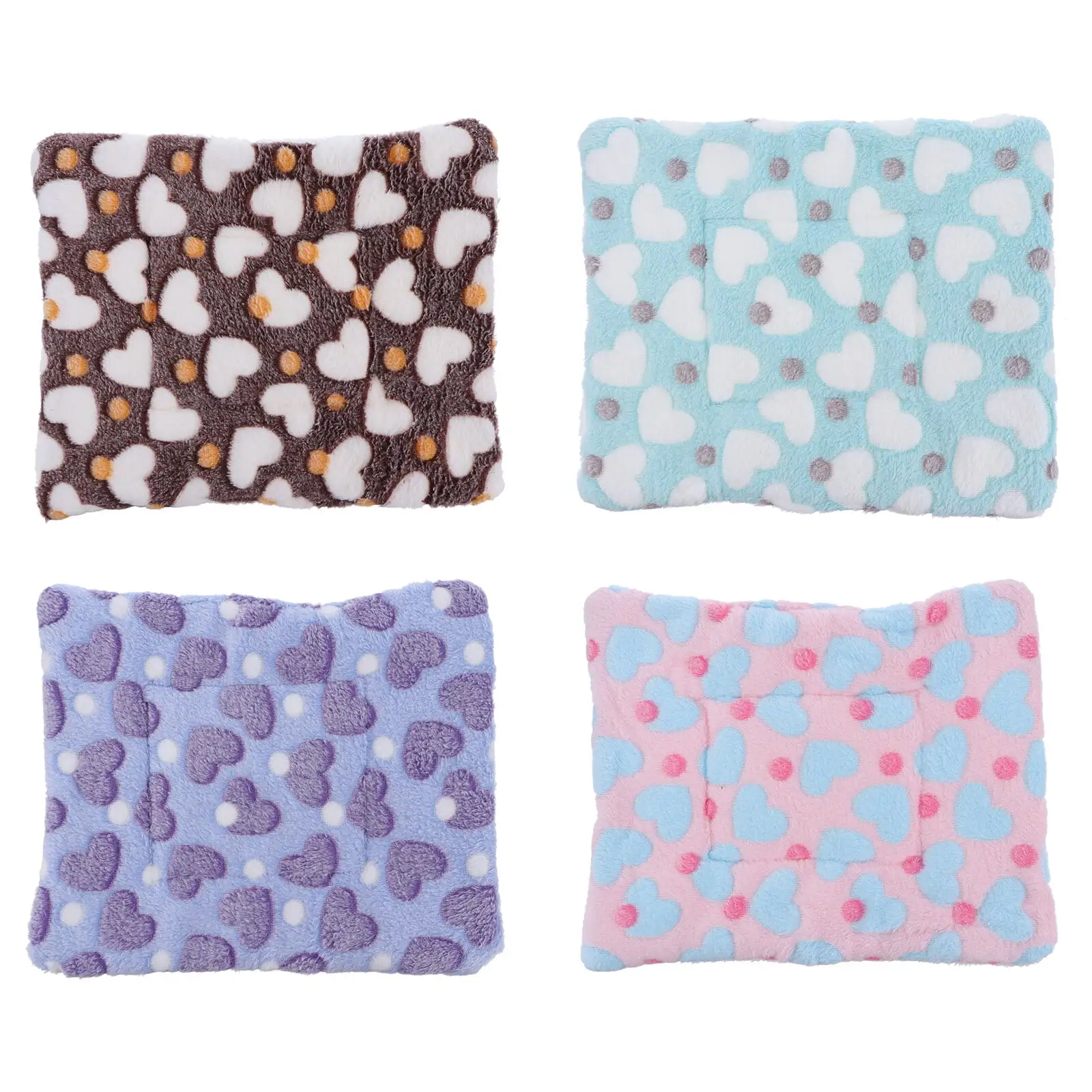 NUOLUX 4pcs Guinea Pig Bed Small Animals Fleece Sleep Mat Pad Warm Mattress Bed