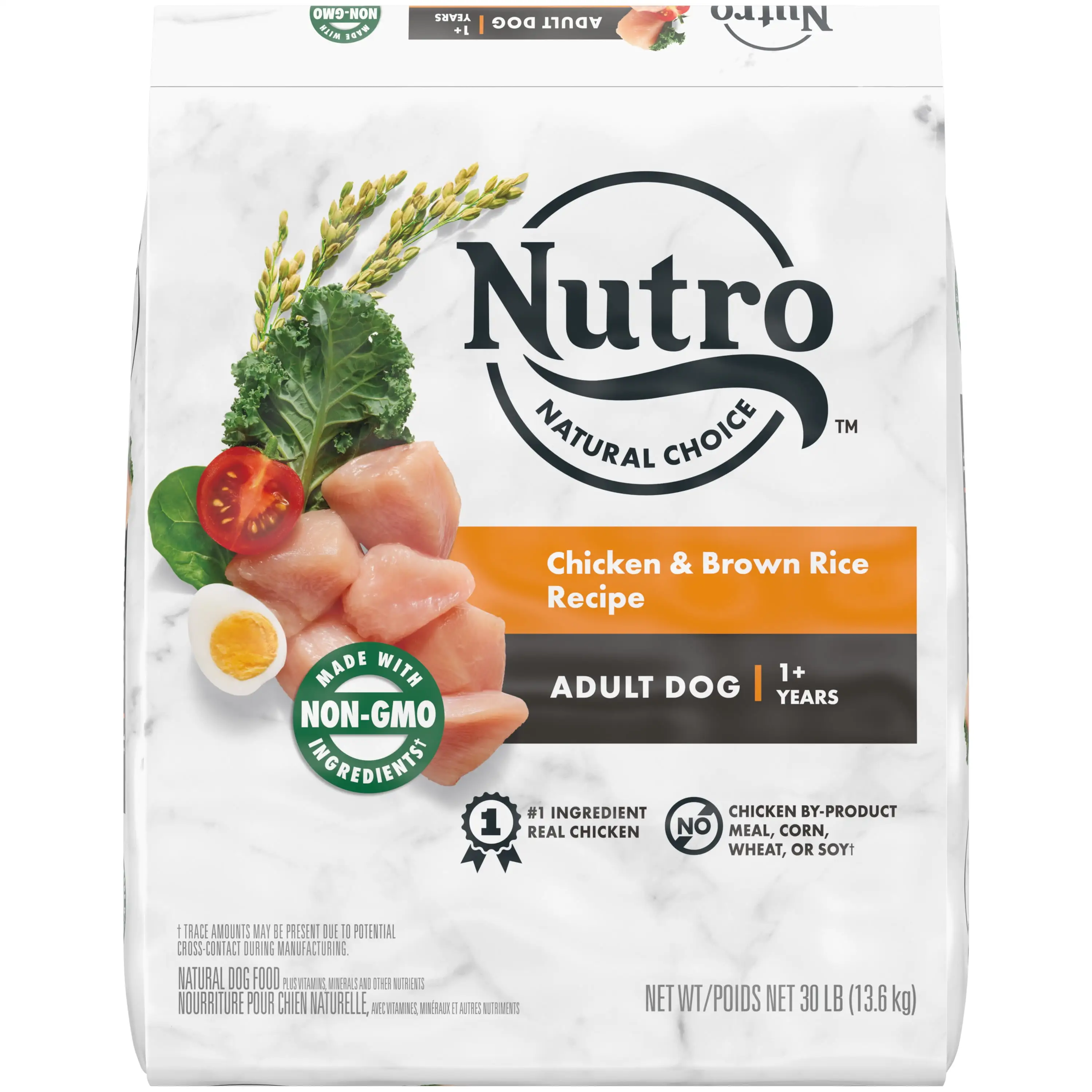 NUTRO NATURAL CHOICE Chicken & Brown Rice Dry Dog Food for Adult Dog. 30 lb. Bag