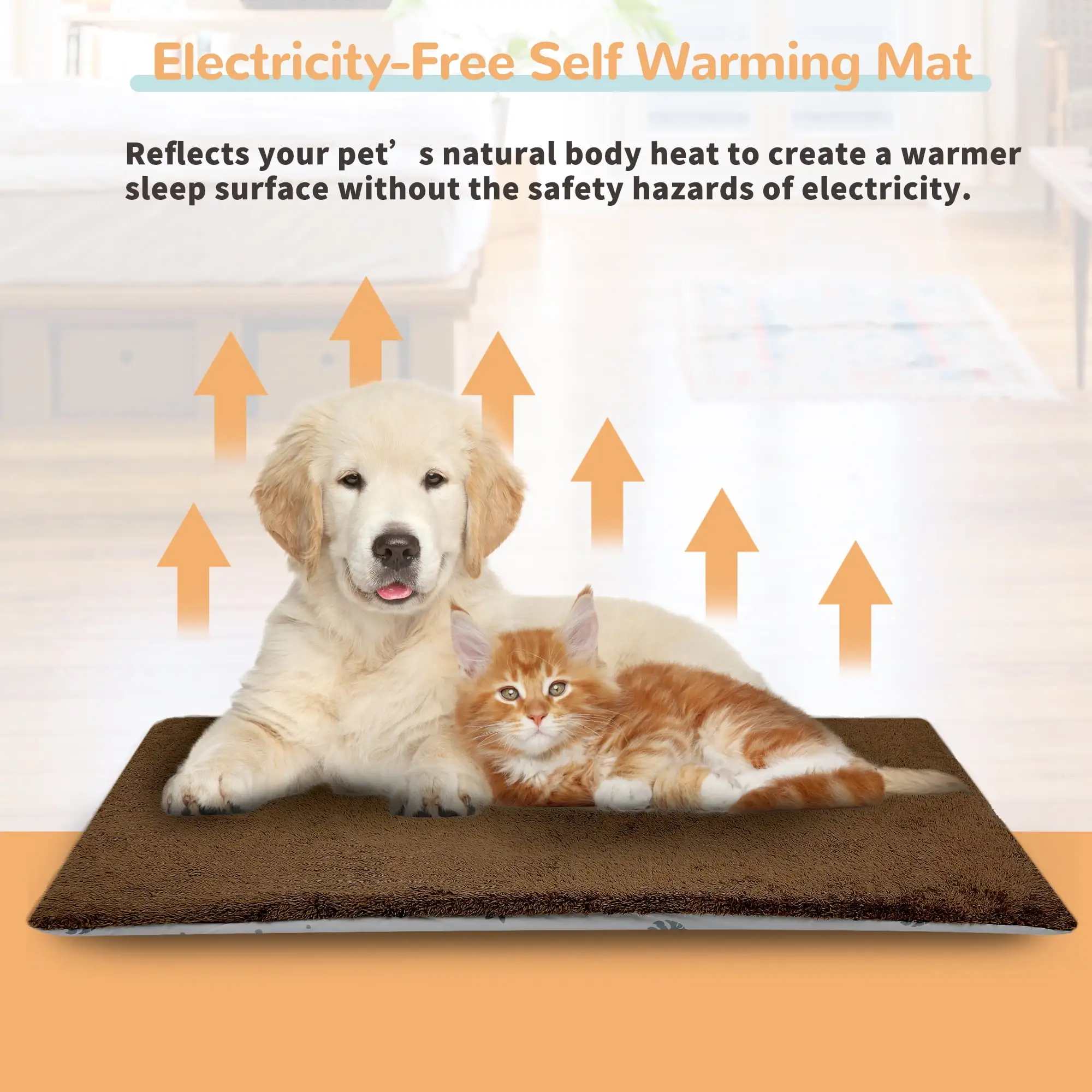 NWK 20'' * 28'' Self Warm and Cool Pet Reversible Sleeping Mat Pad for Dogs and Cats(Electricity free)