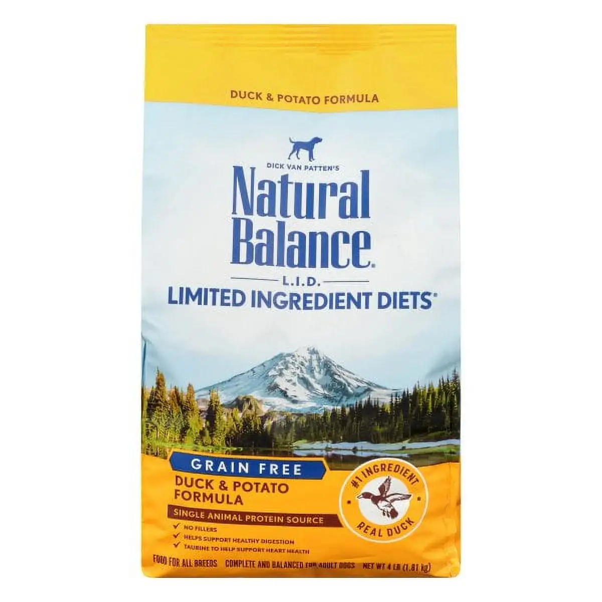 Natural Balance Limited Ingredient Adult Grain-Free Dry Dog Food. Reserve Duck Potato Recipe. 4 Pound (Pack of 1)