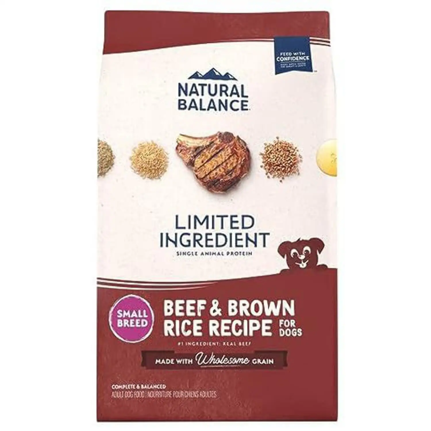 Natural Balance Limited Ingredient Small-Breed Adult Dry Dog Food with Healthy Grains. Beef & Brown Rice. 4 Pounds