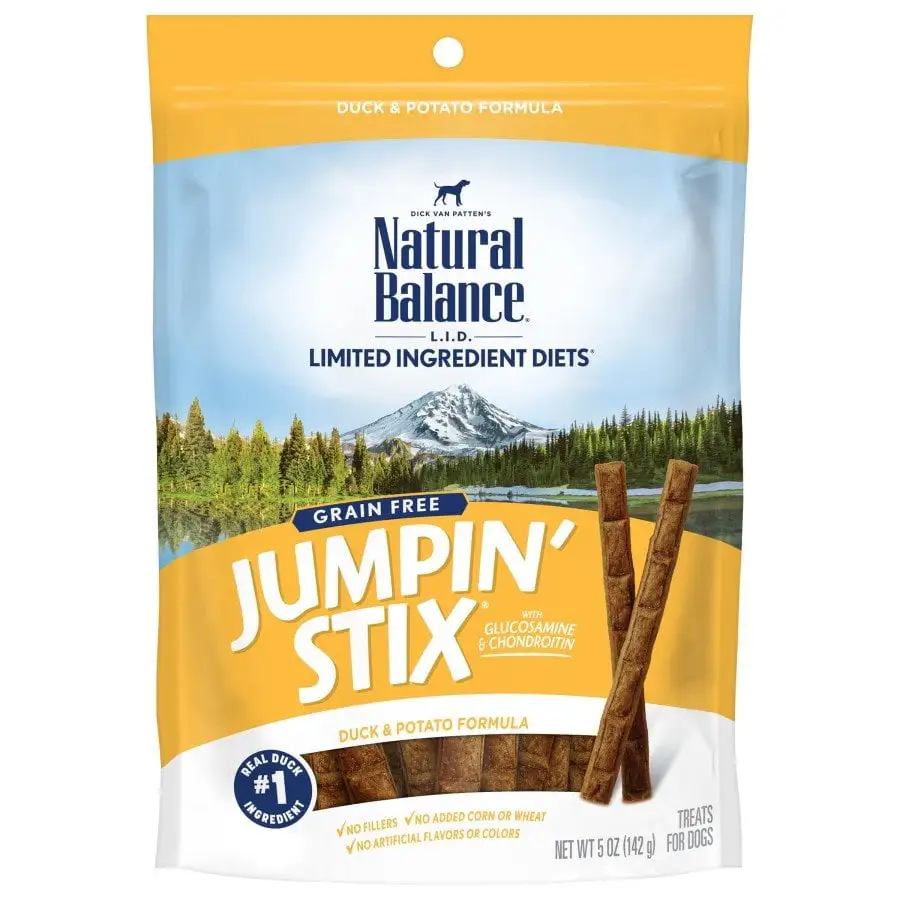 Natural Balance Pet Foods L.I.D Grain Free Jumpin' Stix Dog Treats Standard. Duck. 5 oz