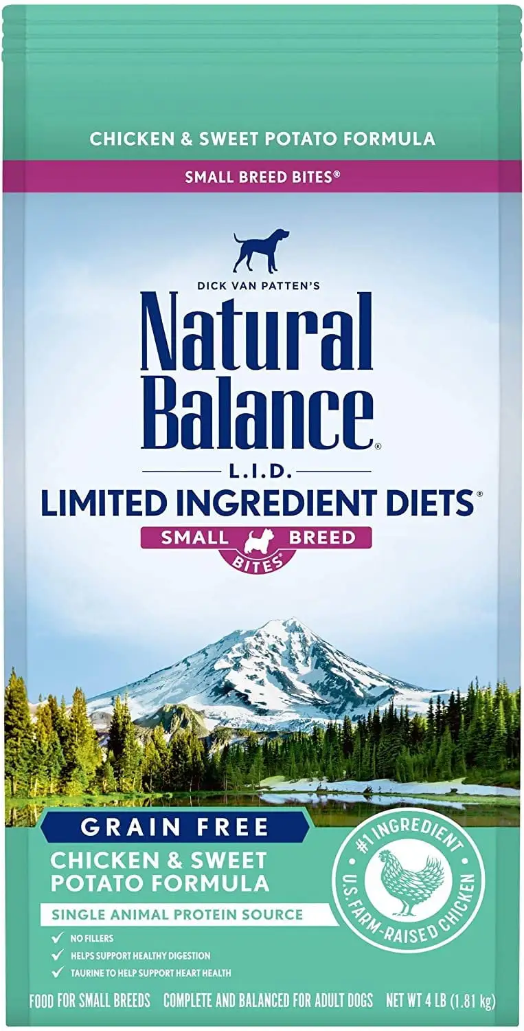 Natural Balance Pet Foods L.I.D. Small Breed Bites Dry Dog Food Chicken & Sweet Potato 4 lb