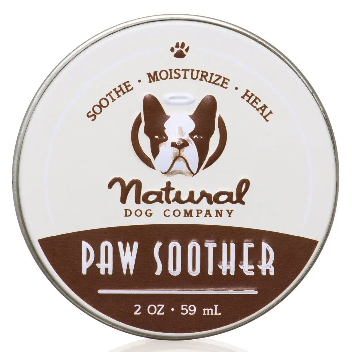 Natural Dog Company Paw Soother. Organic and Natural Paw Pad Balm. 2 oz. Tin