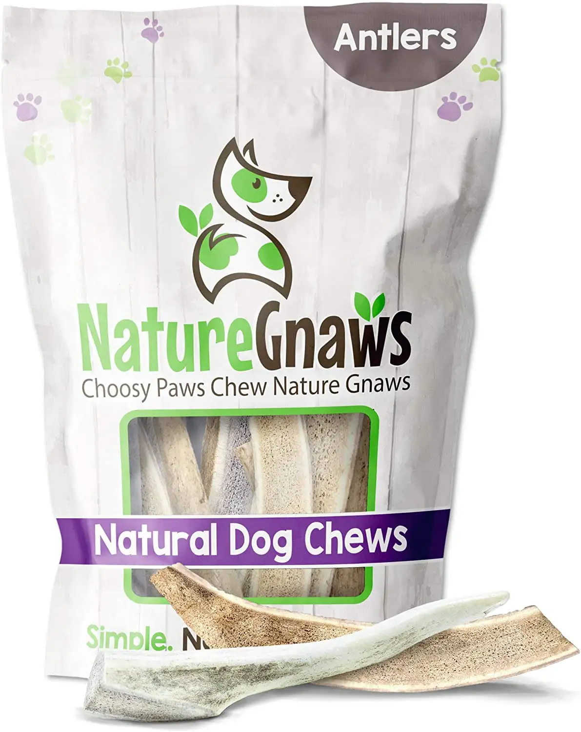 Nature Gnaws Natural USA Deer Antlers for Dogs 4-7 (3 Count) Rawhide-Free Pet Chew Treats