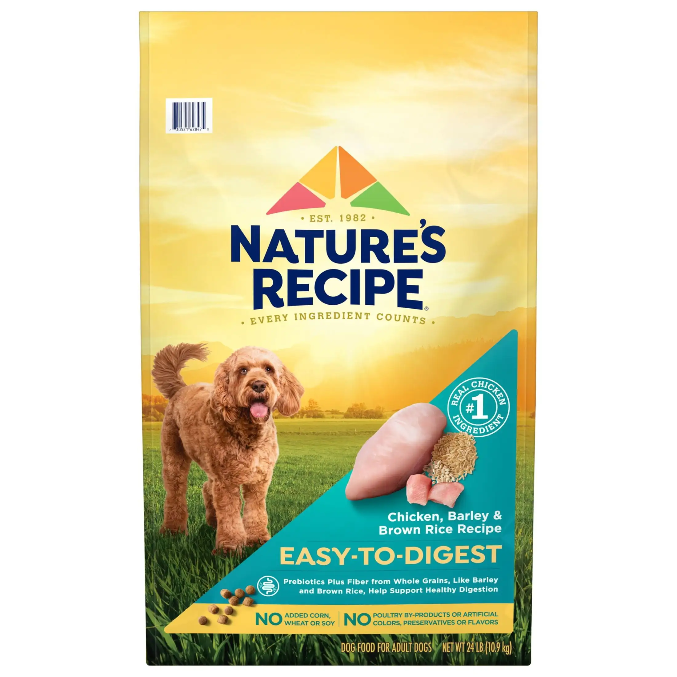 Nature's Recipe Easy to Digest Dog Food. Chicken. Rice & Barley Recipe. Dry Dog Food. 24 lb. Bag