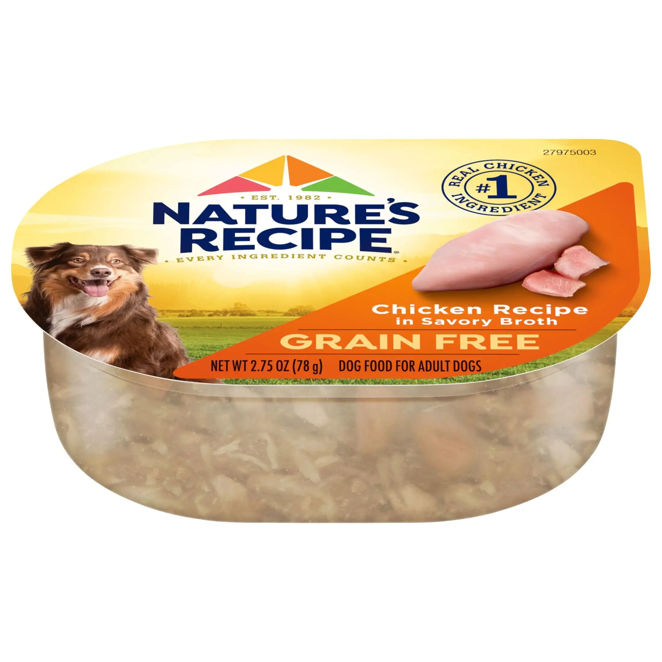 Nature's Recipe Grain Free Chicken Recipe in Savory Broth Wet Dog Food. 2.75 oz. Cup