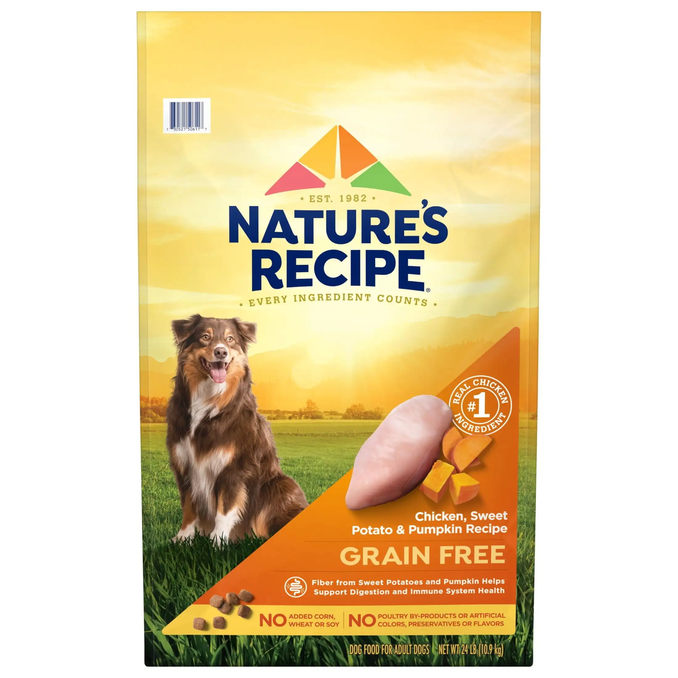 Nature's Recipe Grain Free Chicken. Sweet Potato & Pumpkin Recipe. Dry Dog Food. 24 lb. Bag