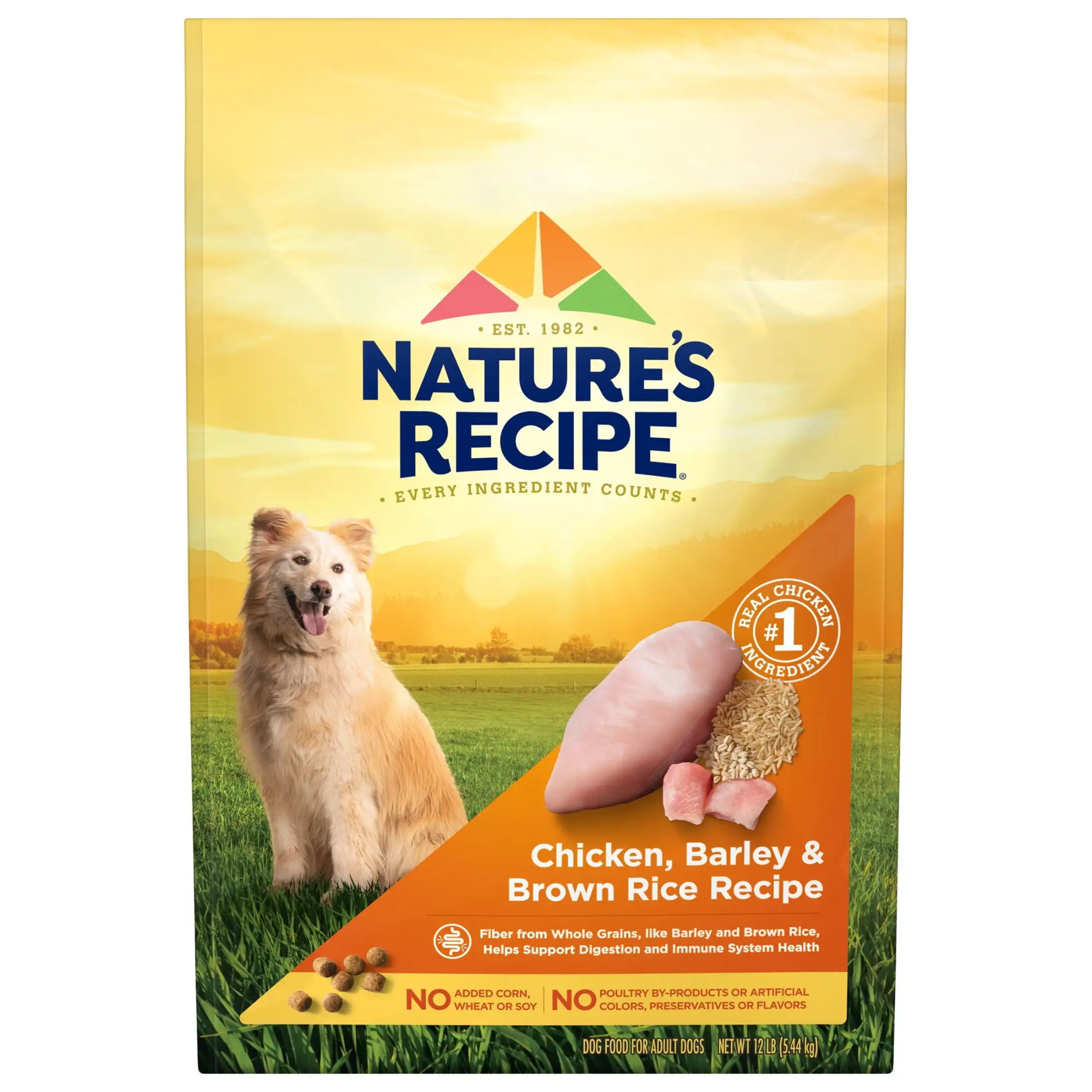 Nature's Recipe Original Dry Dog Food for Adult Dogs. Chicken & Rice Recipe. 12 lb Bag