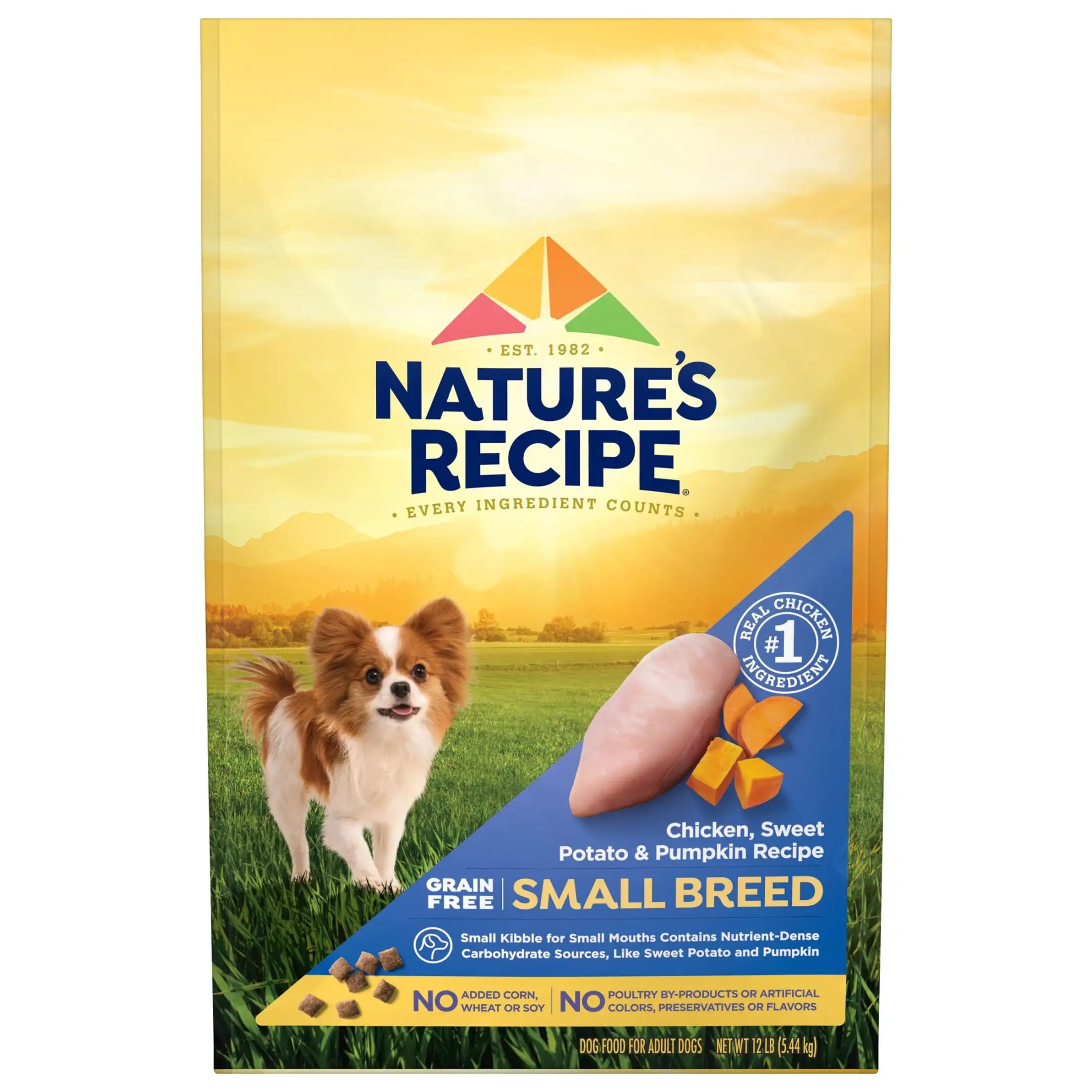 Nature's Recipe Small Breed Grain Free Chicken. Sweet Potato & Pumpkin Recipe. Dry Dog Food. 12 lb.