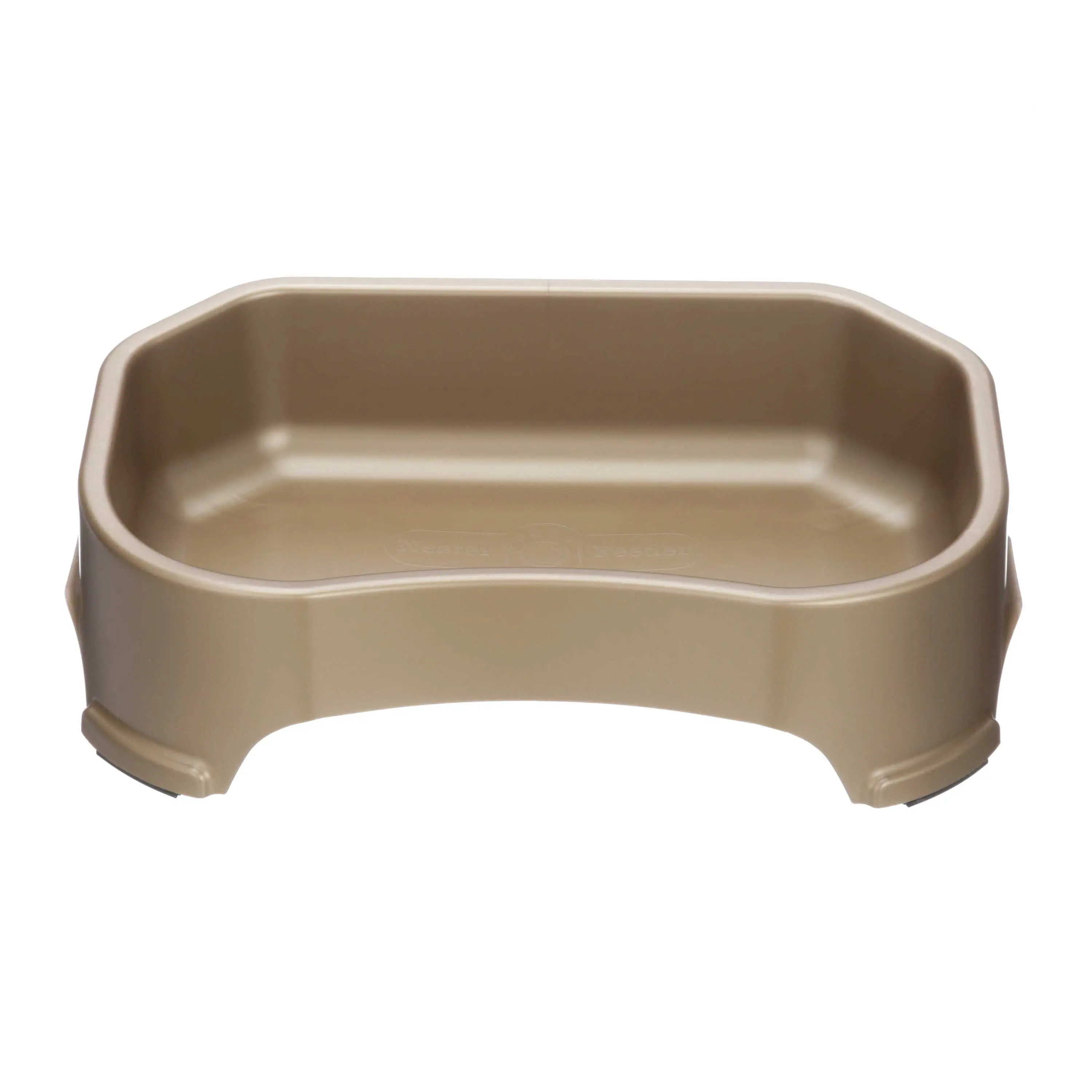 Neater Pets Big Bowl for Dogs - Plastic Trough Style Food or Water Bowl. Champagne. 1.25 Gallon (160 oz.)