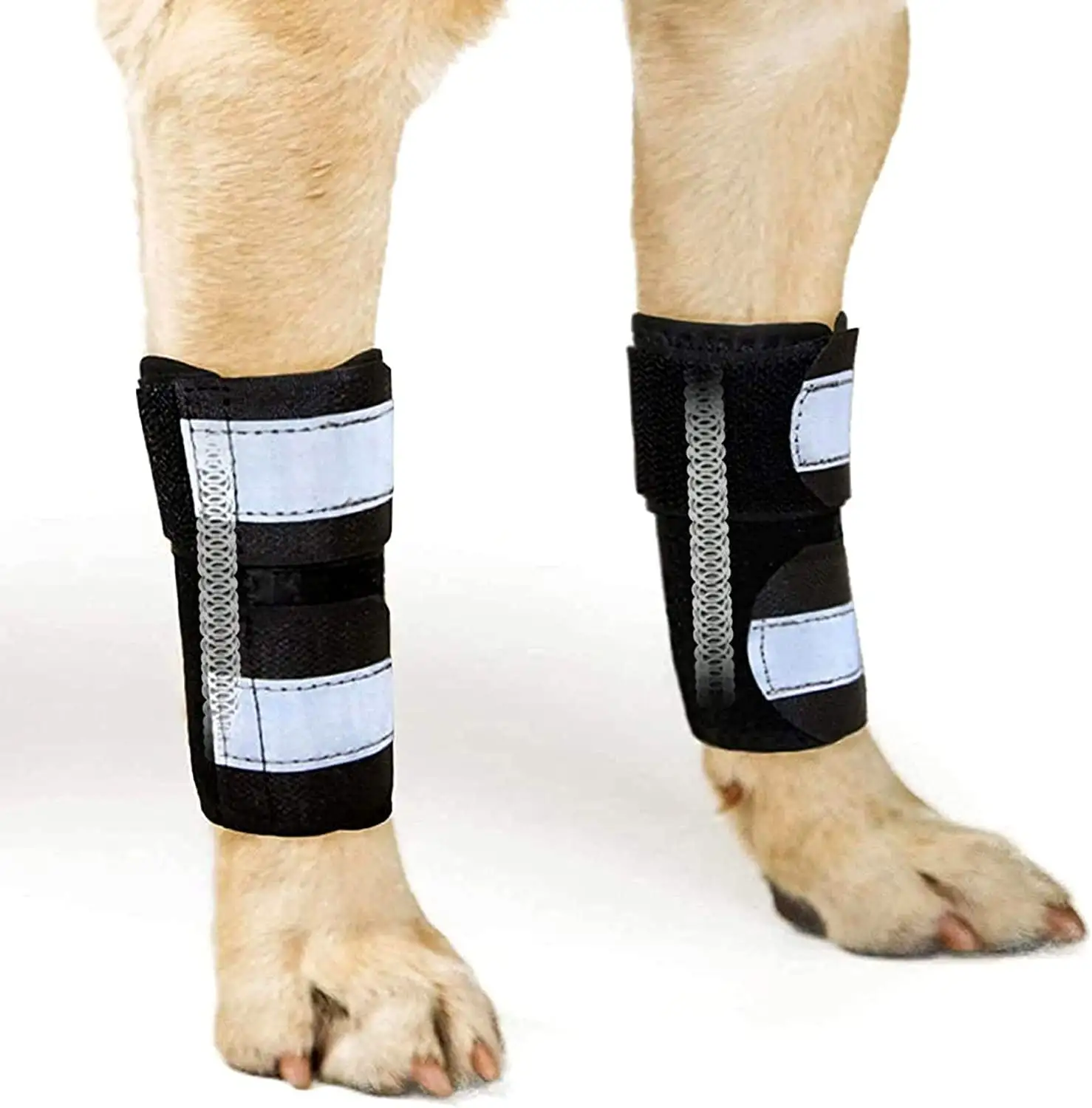 NeoAlly Pair Front Leg Braces for Dogs with Metal Strip Inserts to Stabilize and Support Canine Wrist Carpal Joints. Super Supportive to Prevent Leg Injuries Sprains Arthritis (XXS/XS)