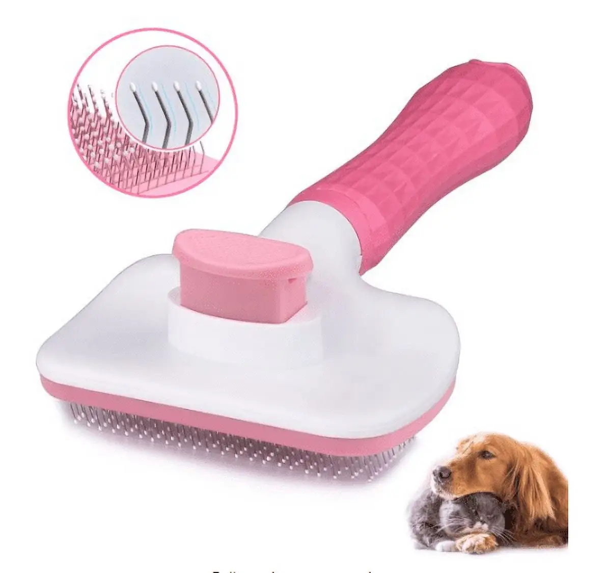 Neotimely Pet Supply Self Cleaning Cat Brush & Dog Brush.Pet Grooming Brush. Pet Grooming Tool. Cleaning Slicker Brush for Dogs and Cats -Effectively Reduces Pet Hair Shedding by Up to 95%