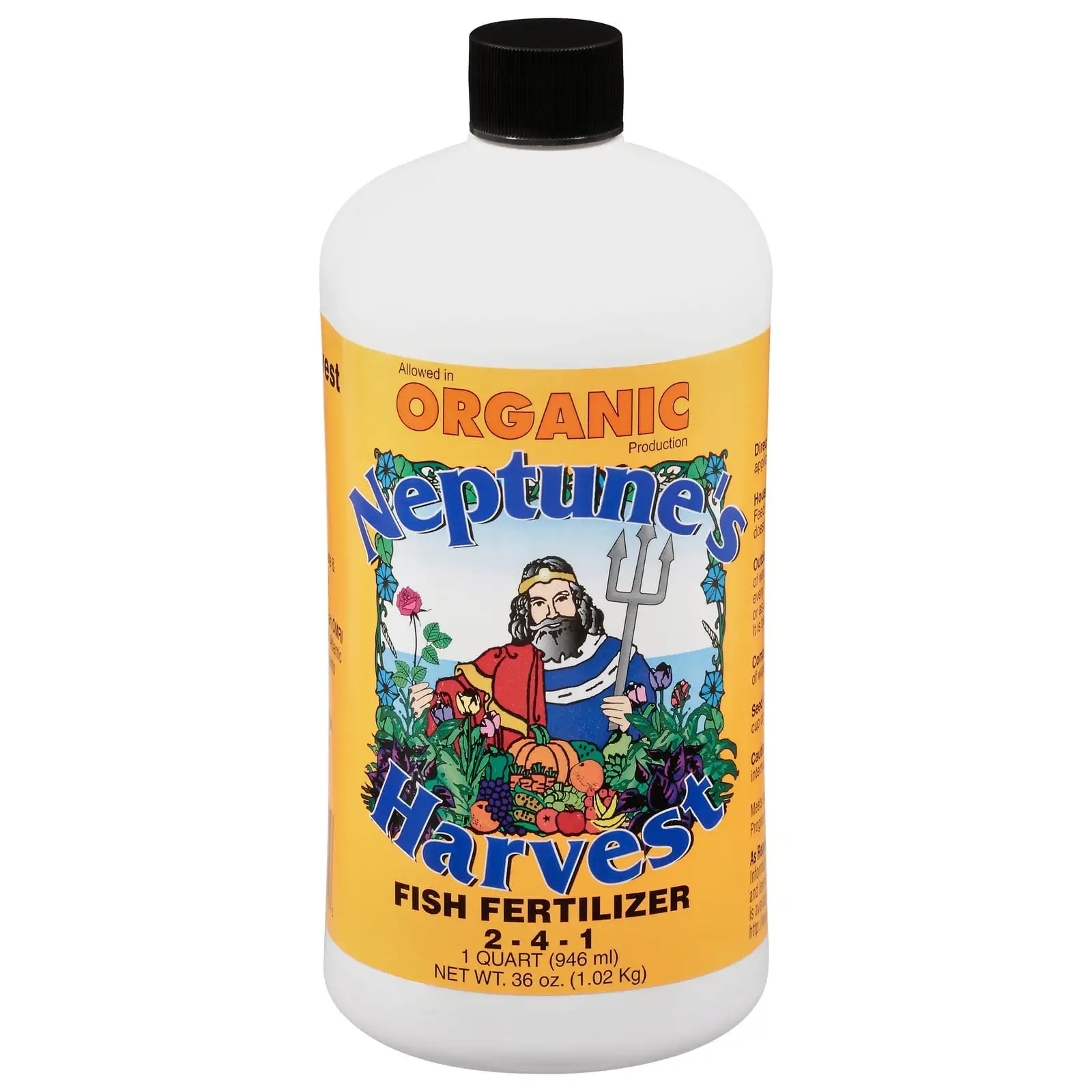 Neptune's Harvest Fish Fertilzer - Orange Label - 36 oz