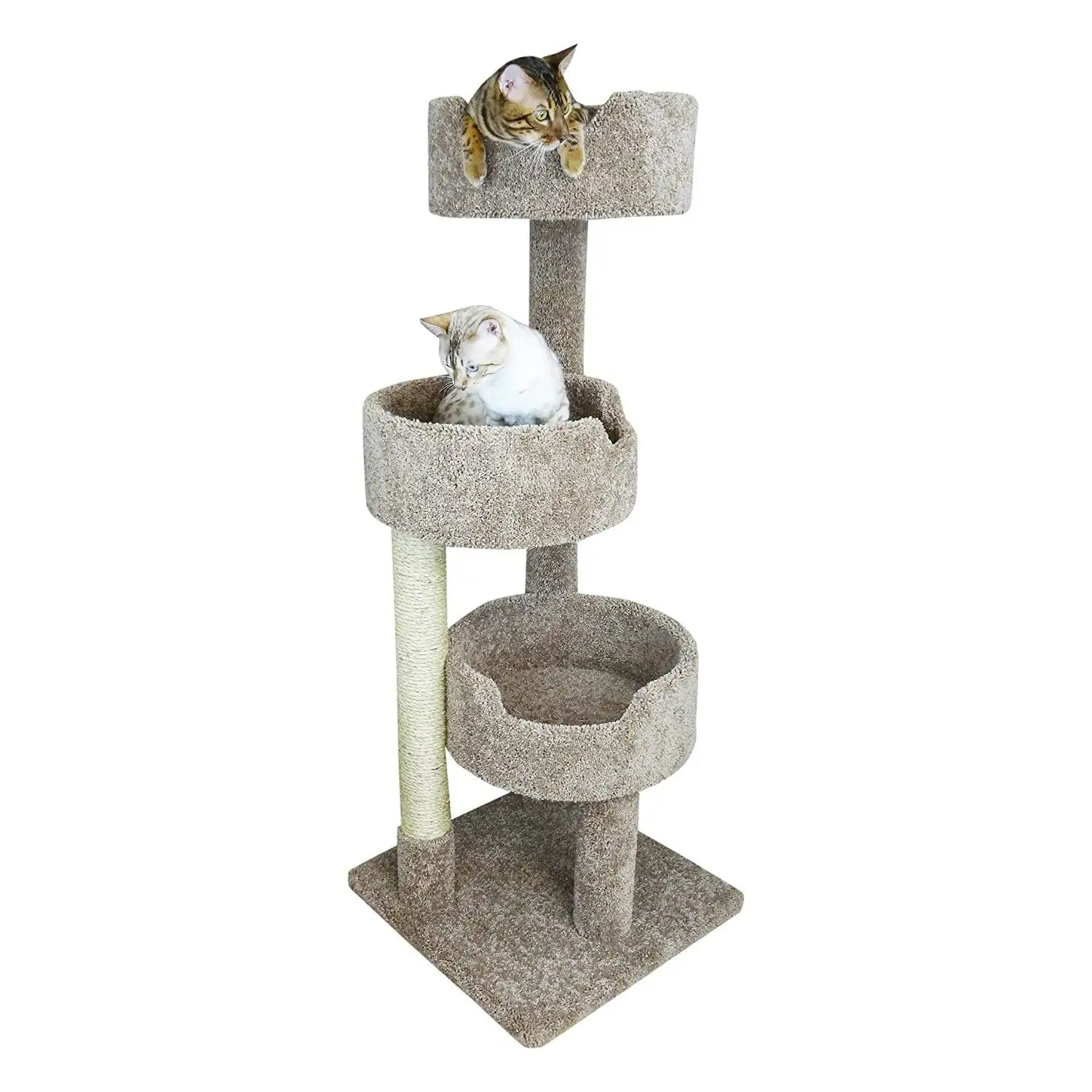 New Cat Condos 52 Deluxe Cat Tree-Color:Brown