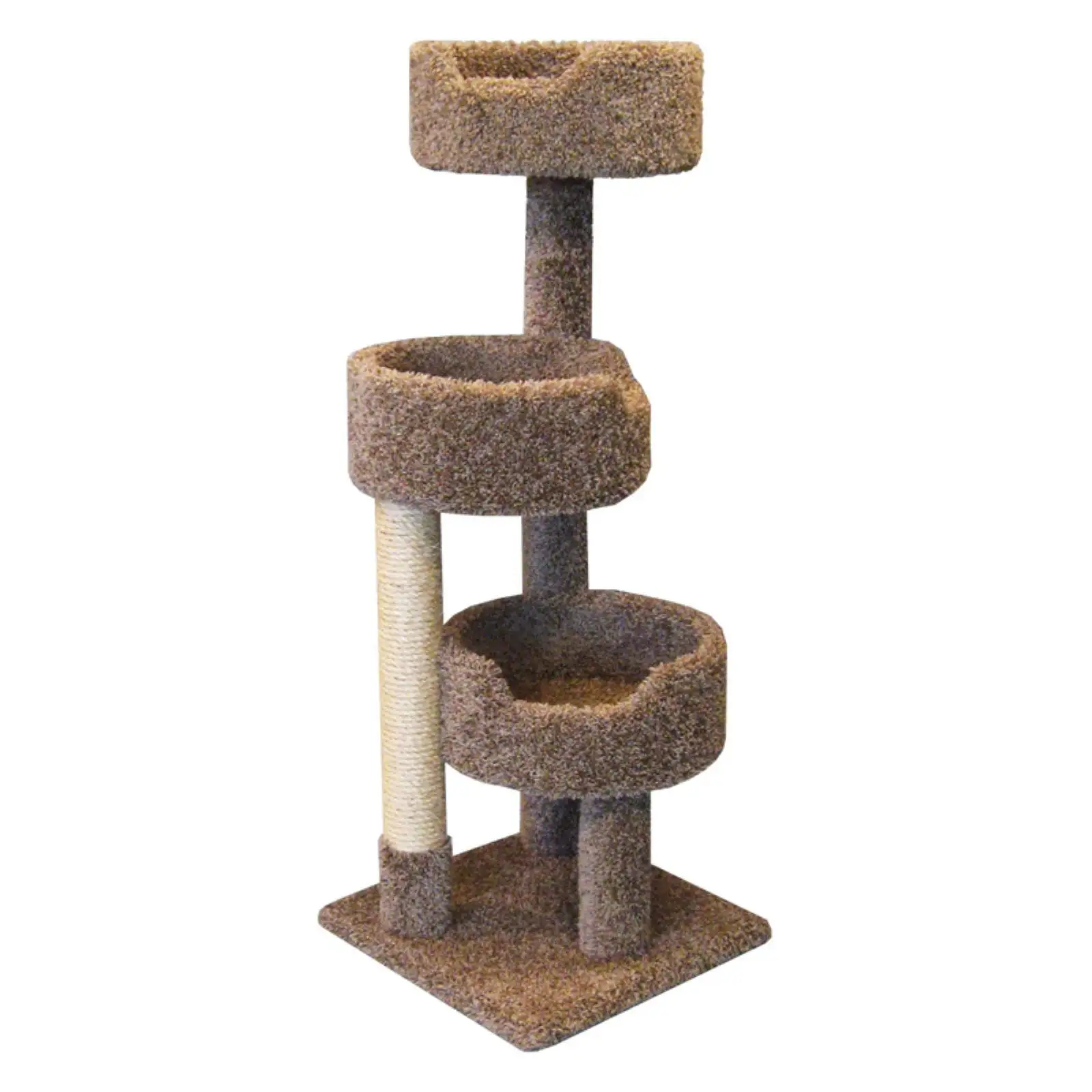 New Cat Condos 52-in Cat Tree & Condo Scratching Post Tower. Brown