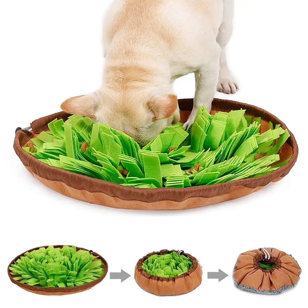 Niovtt Pet Snuffle Mat Slow Eat Bowl Nosework Training Foraging for Dogs (Green)