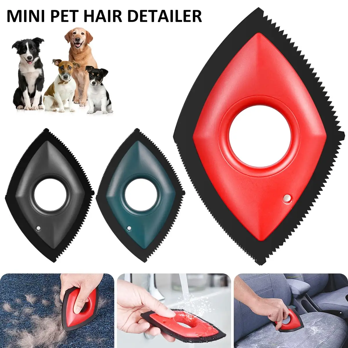 Niyofa Mini Pet Hair Remover Pet Hair Detailer with 4 Cleaning Modes for Couch Car Detailing Professional Dog Cat Hair Remover Brush Fur Removal Brush for Home Fabric Furniture Carpet