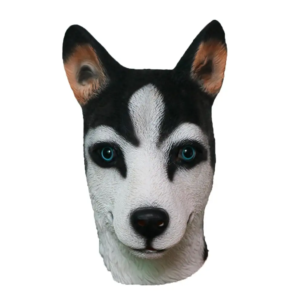 Novelty Halloween Underdog Costume Party Animal Dog Head Mask - Random Ear Color (Husky)