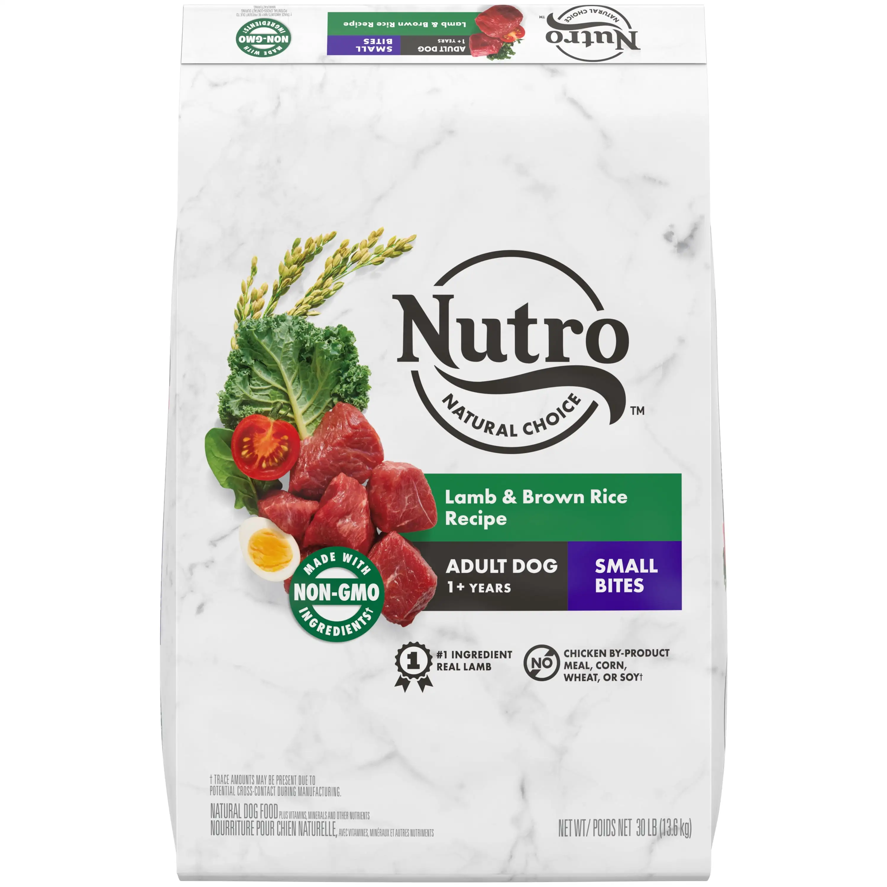 Nutro Natural Choice Small Bites Lamb & Brown Rice Dry Dog Food for Adult Dogs. 30 lb. Bag