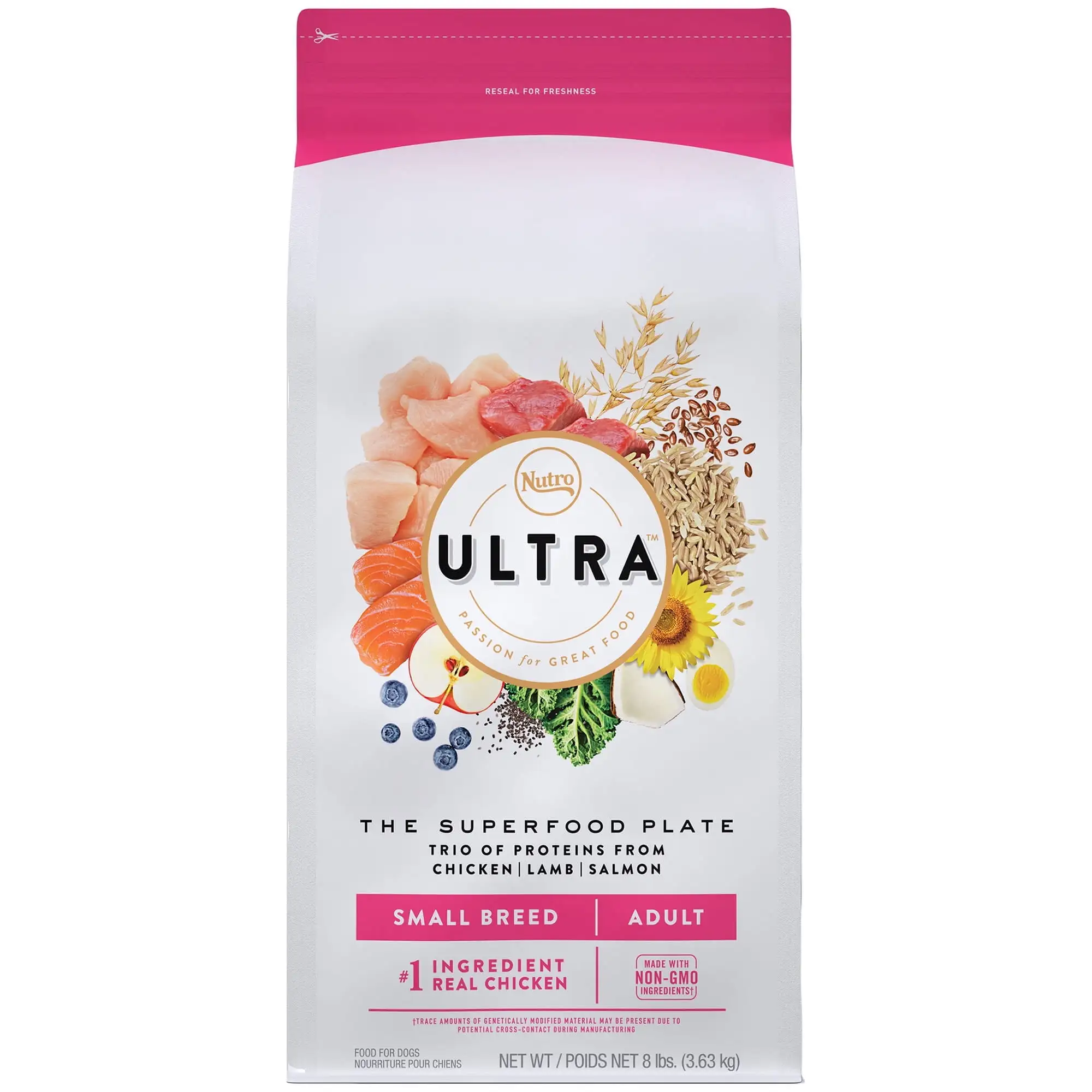 Nutro Ultra The Superfood Plate Chicken. Lamb. and Salmon Dry Dog Food. 8 lb Bag