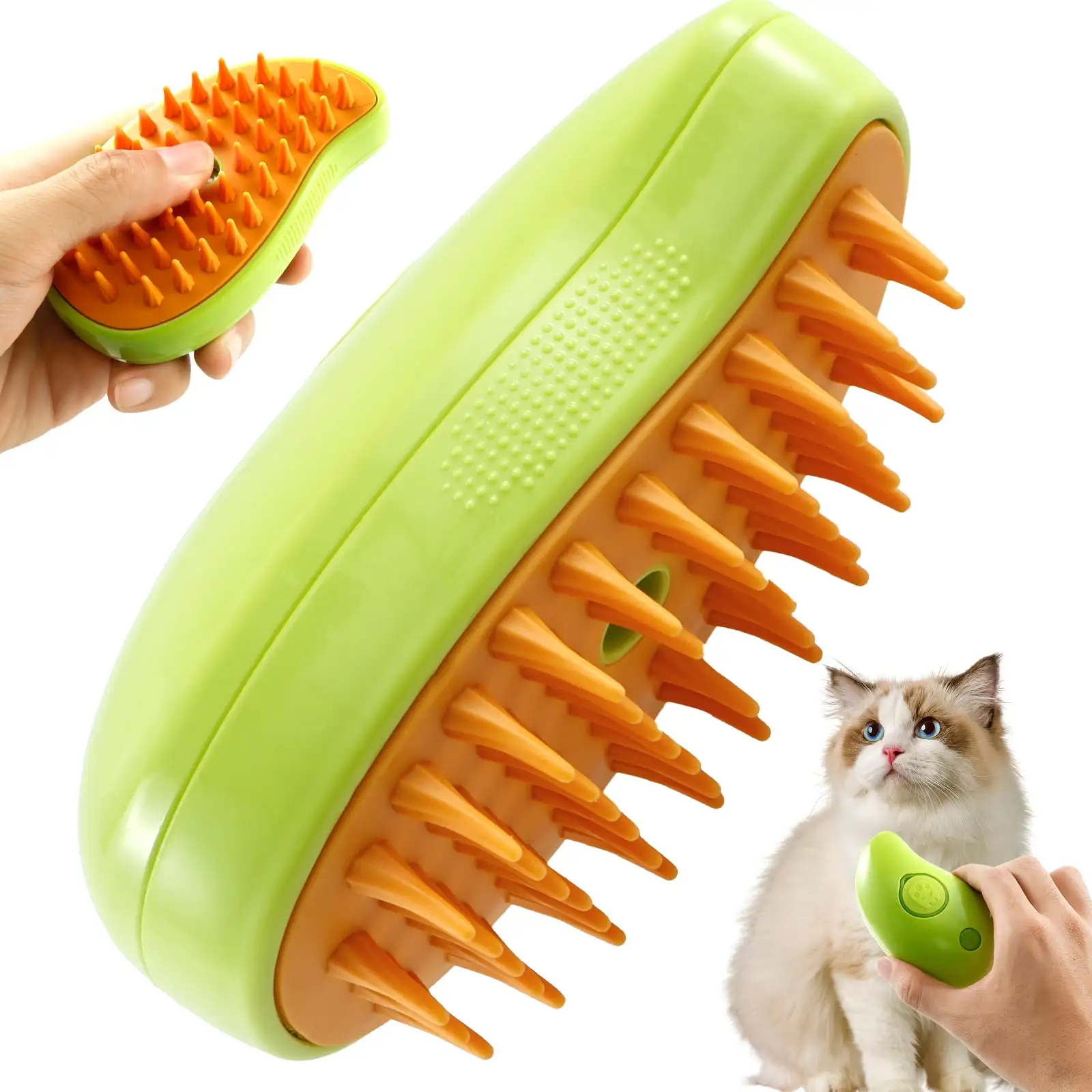 Nyidpsz Spray Cat Brush for Shedding 3 in 1 Cat Steamy Brush with Water Tank Steamy Cat Brush USB Rechargeable Cat Steam Brush Efficient Cat Steamer Brush for Massage Removing Tangled Loose Hair