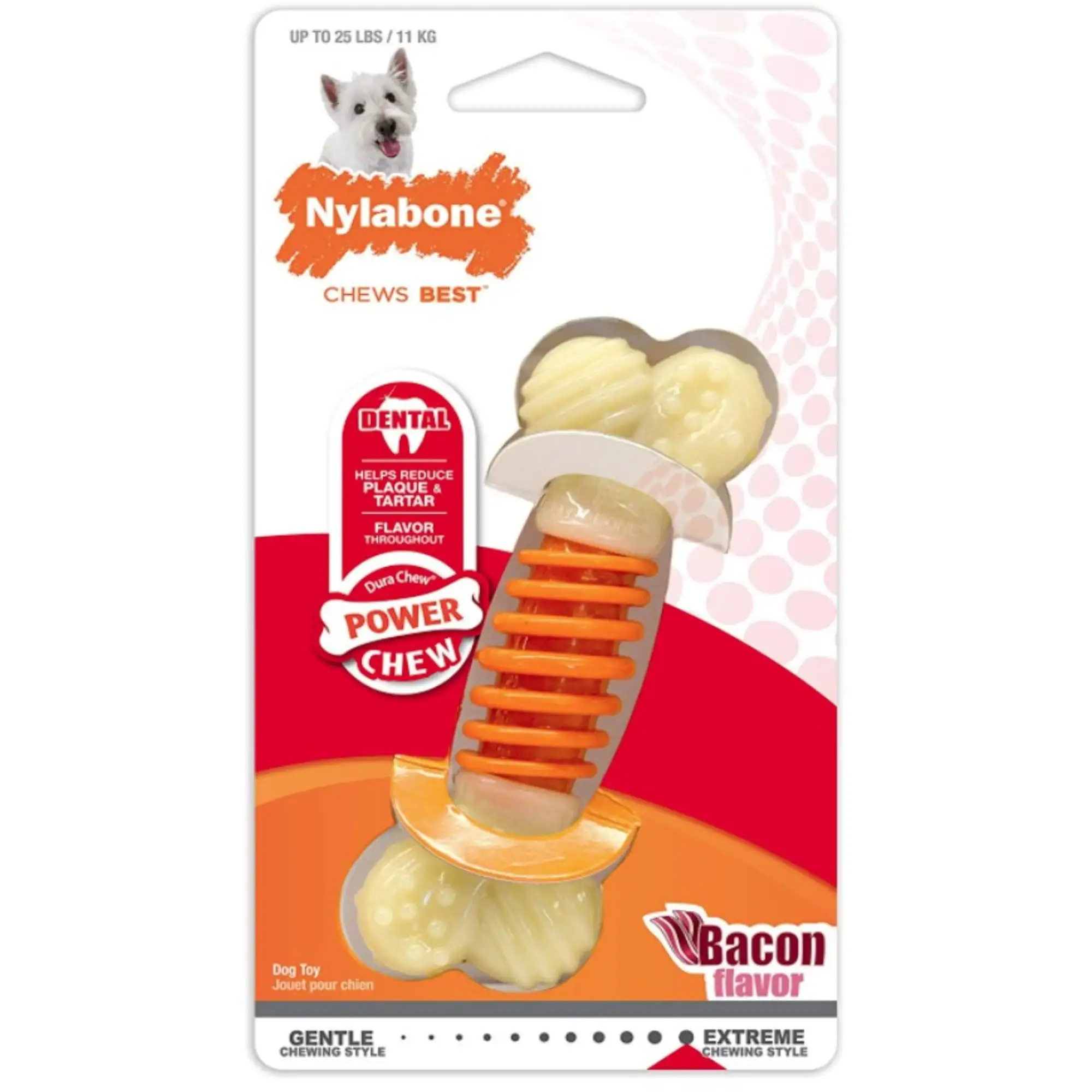 Nylabone Dental Chew Pro Action Dental Dog Chew Bacon Flavor