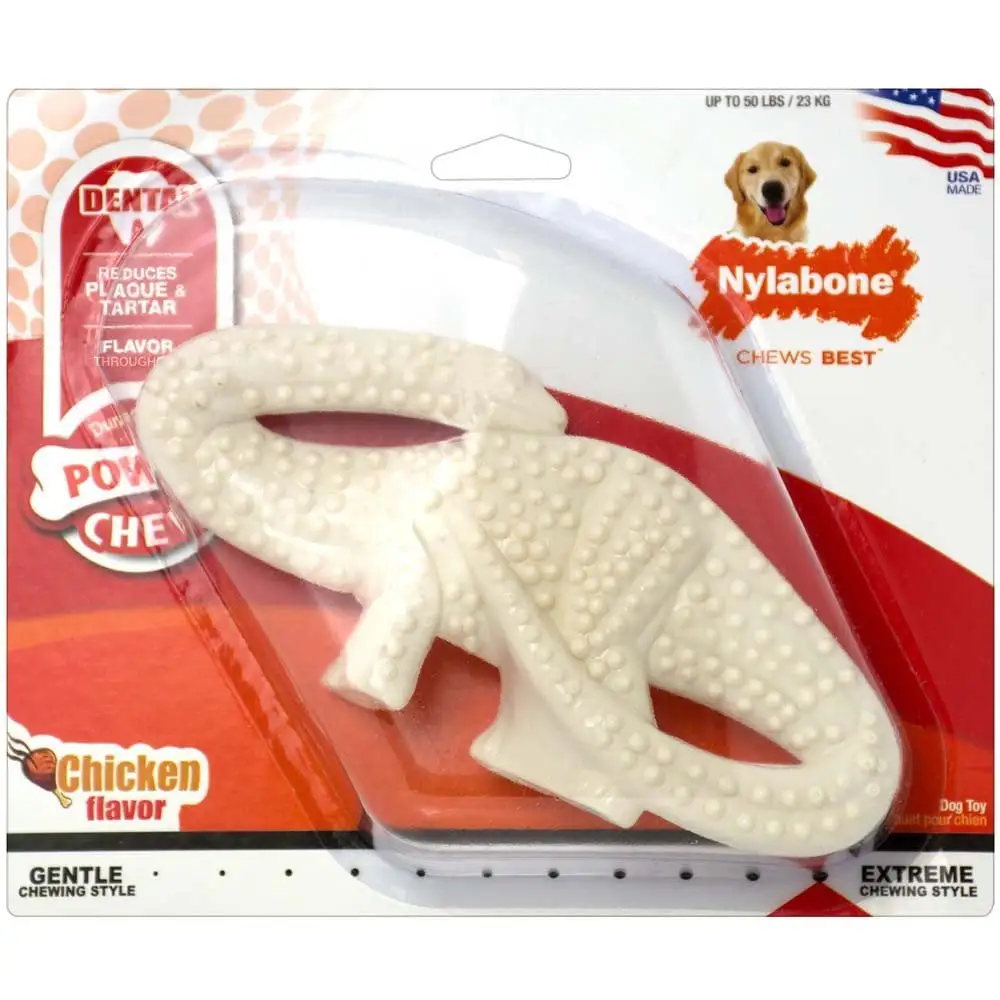 Nylabone Dental Dinosaur Power Chew Durable Dog Toy Chicken Large/Giant (1 Count)